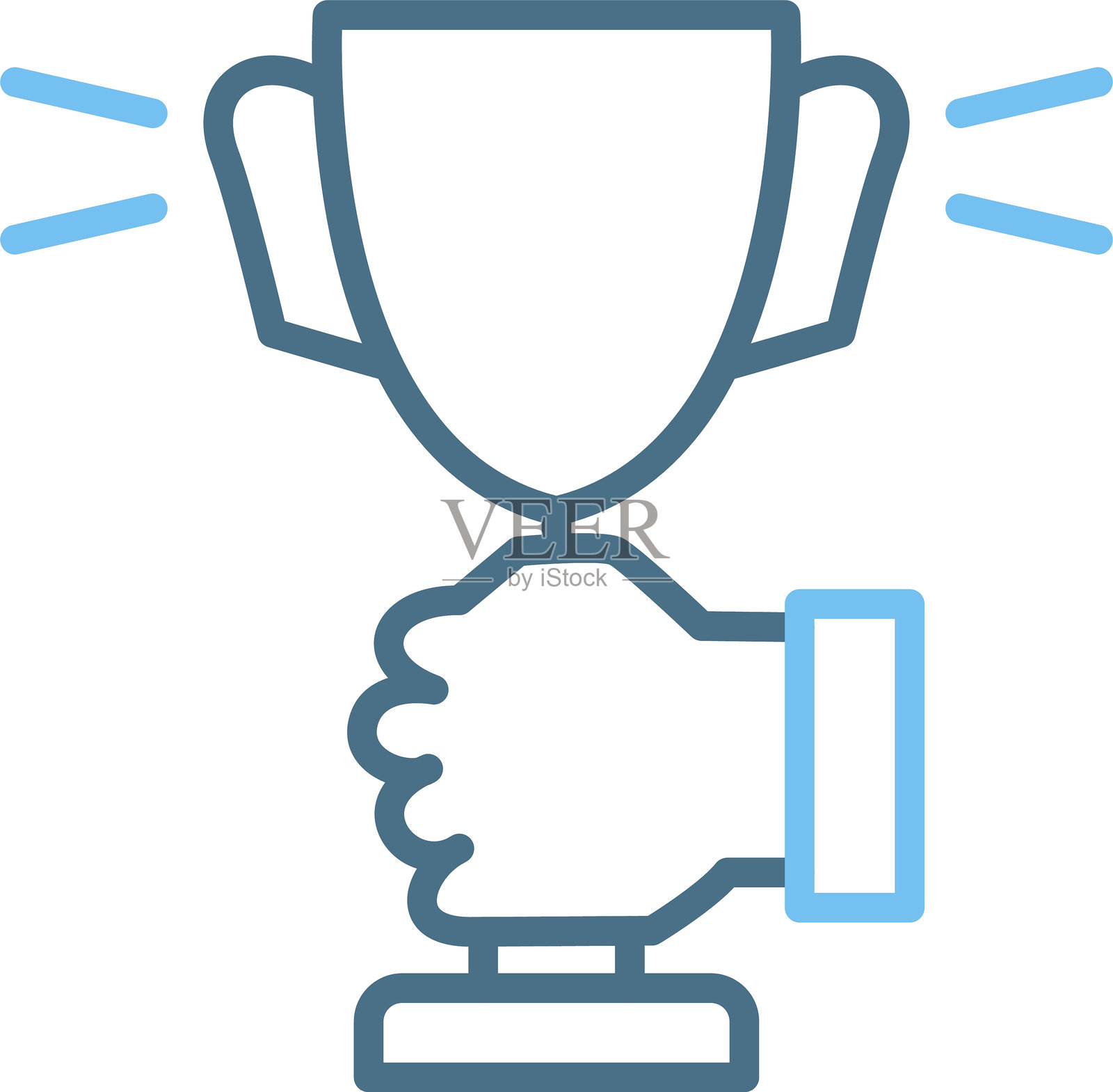 杯子线条双色图标插画图片素材