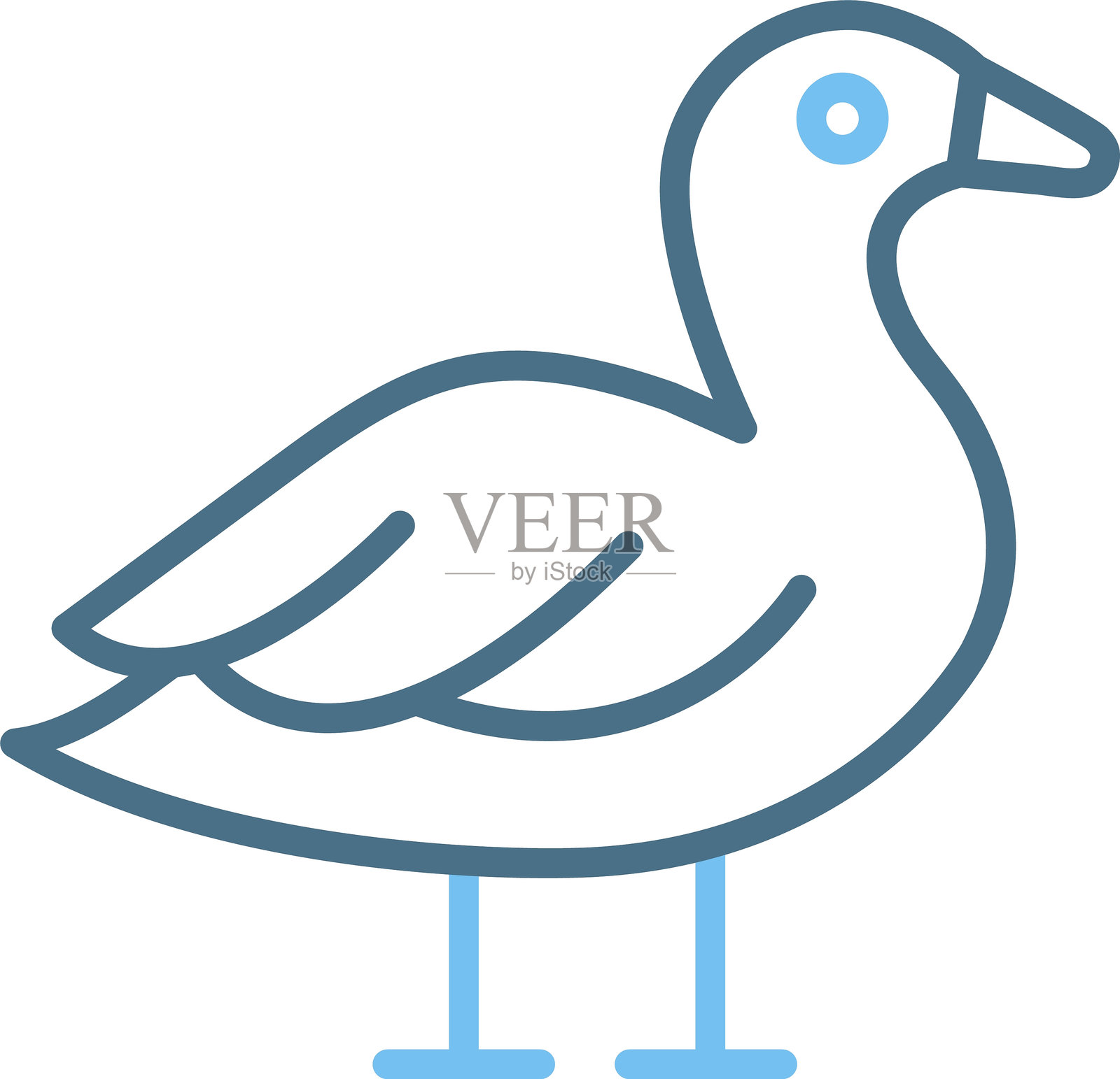 鹅线条双色图标插画图片素材