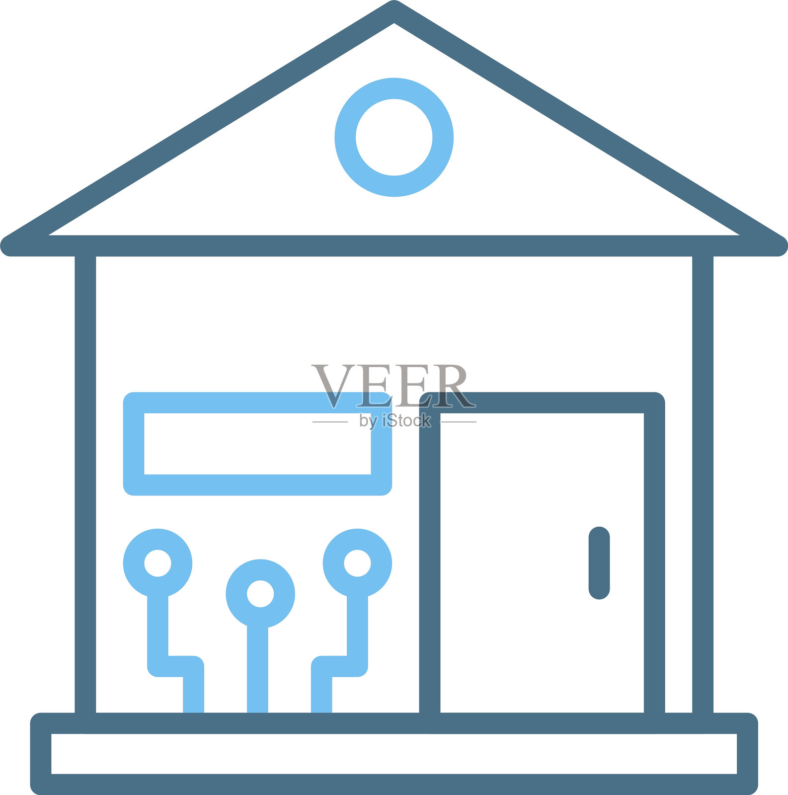 智能家居线条双色图标插画图片素材