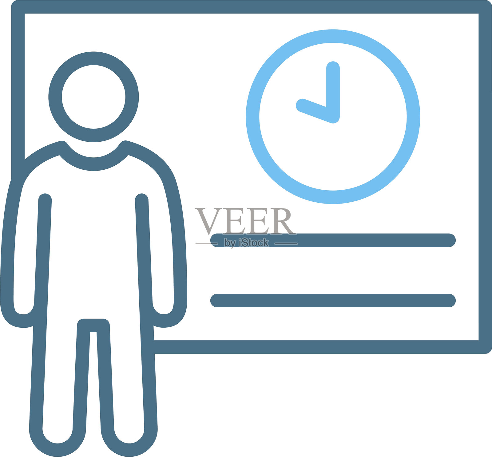 时间管理线条双色图标插画图片素材