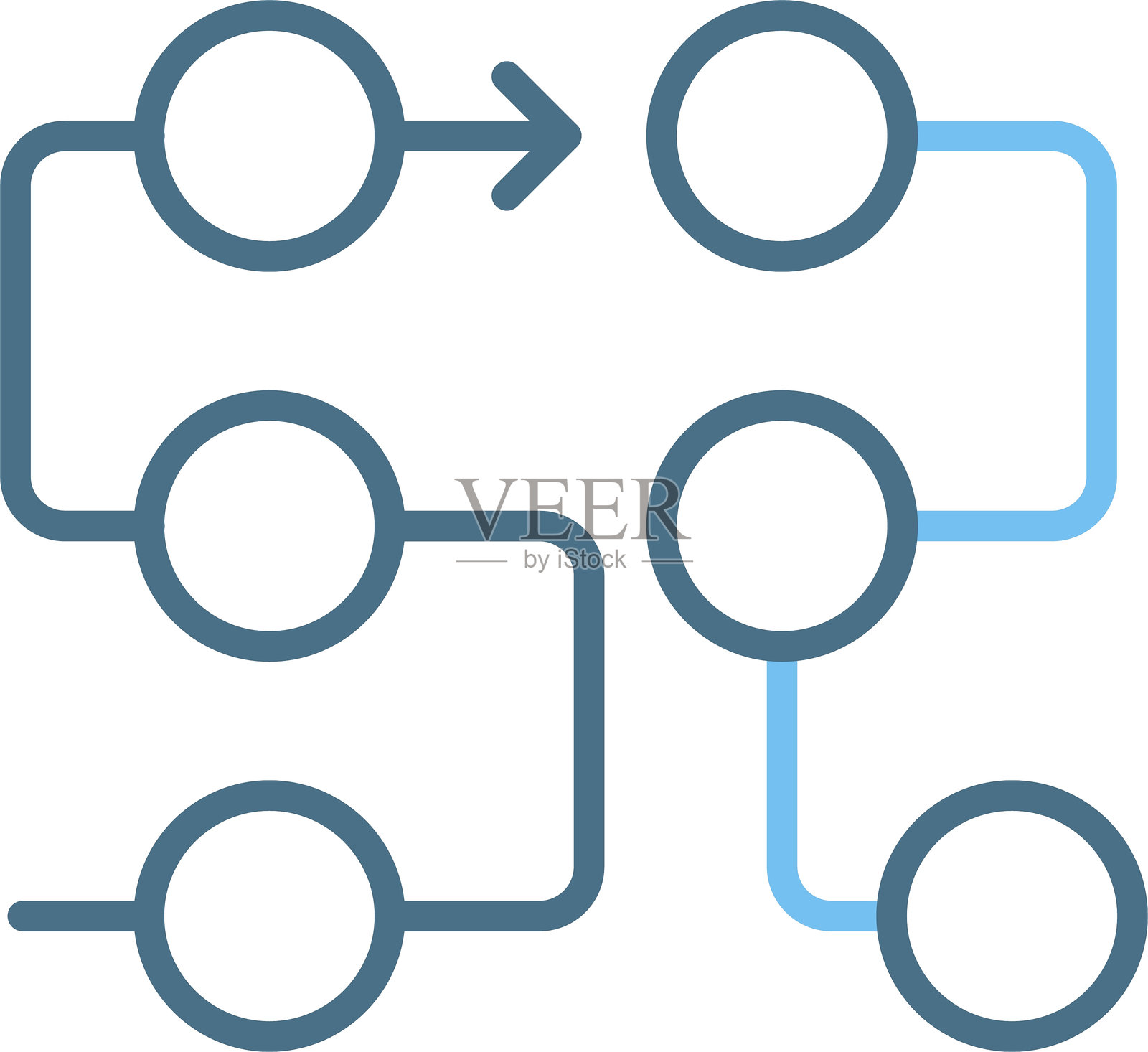 依赖关系线条双色图标插画图片素材