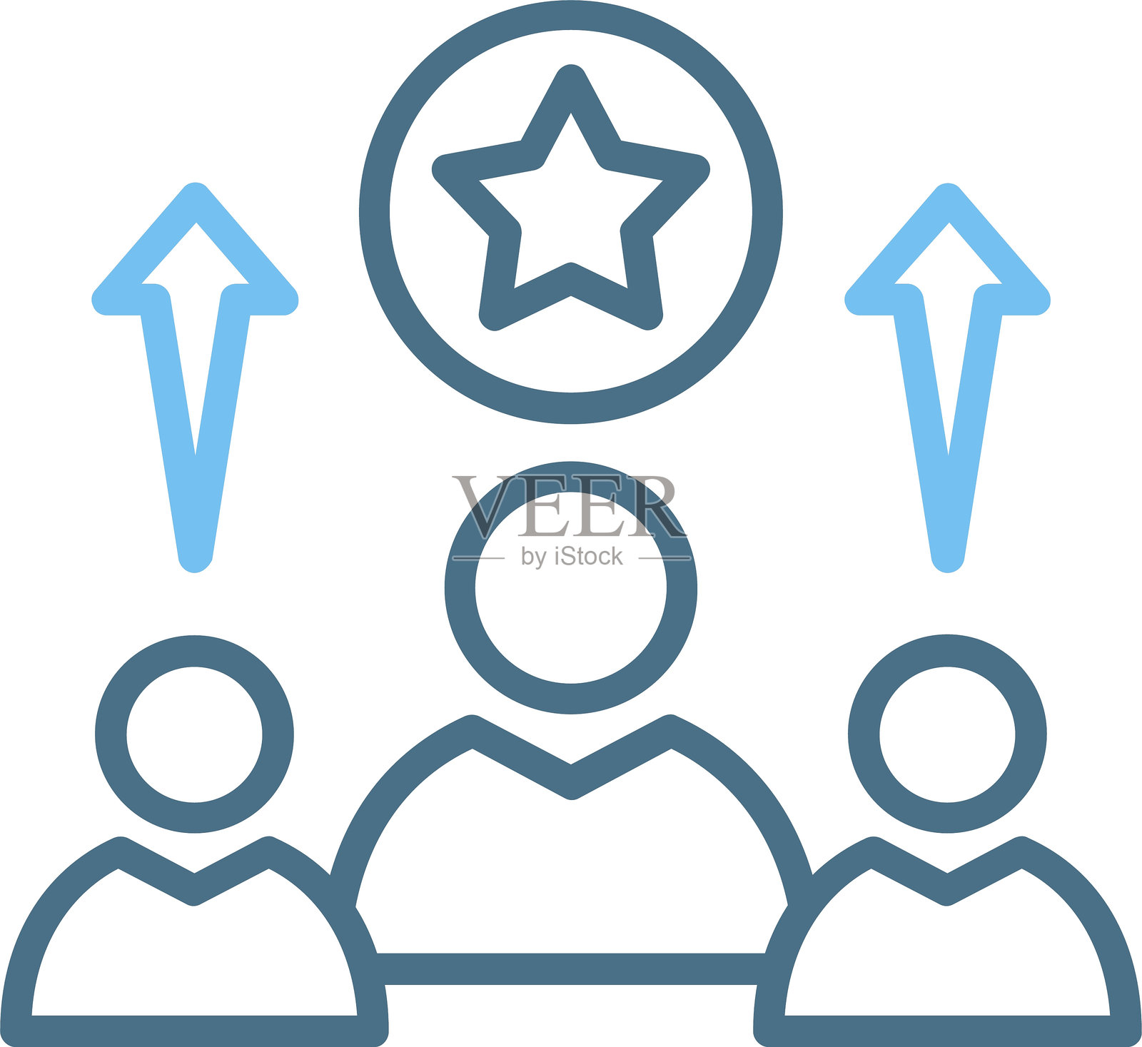 领导力线条双色图标插画图片素材