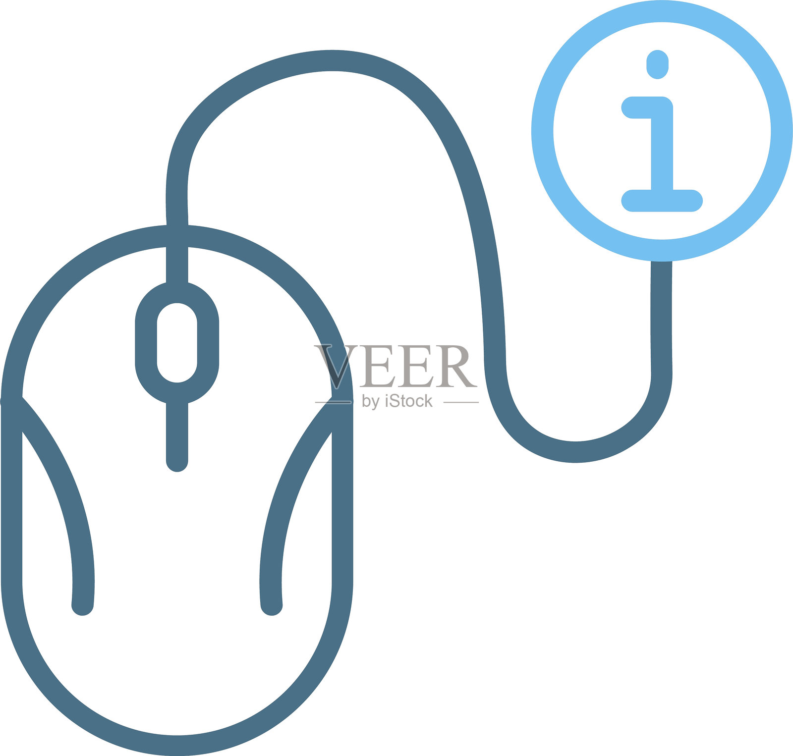 鼠标线条双色图标插画图片素材