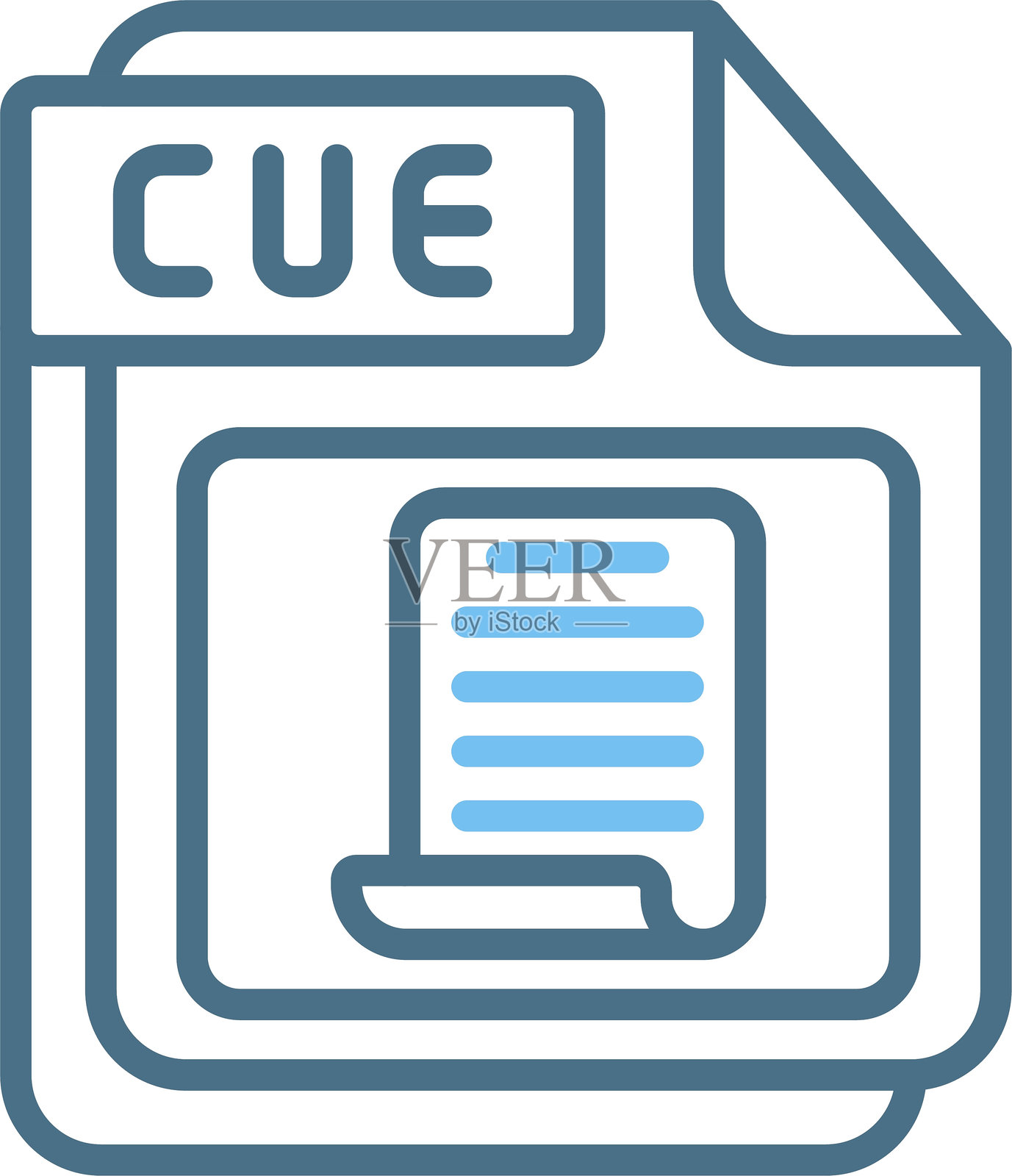 CUE线双色图标插画图片素材