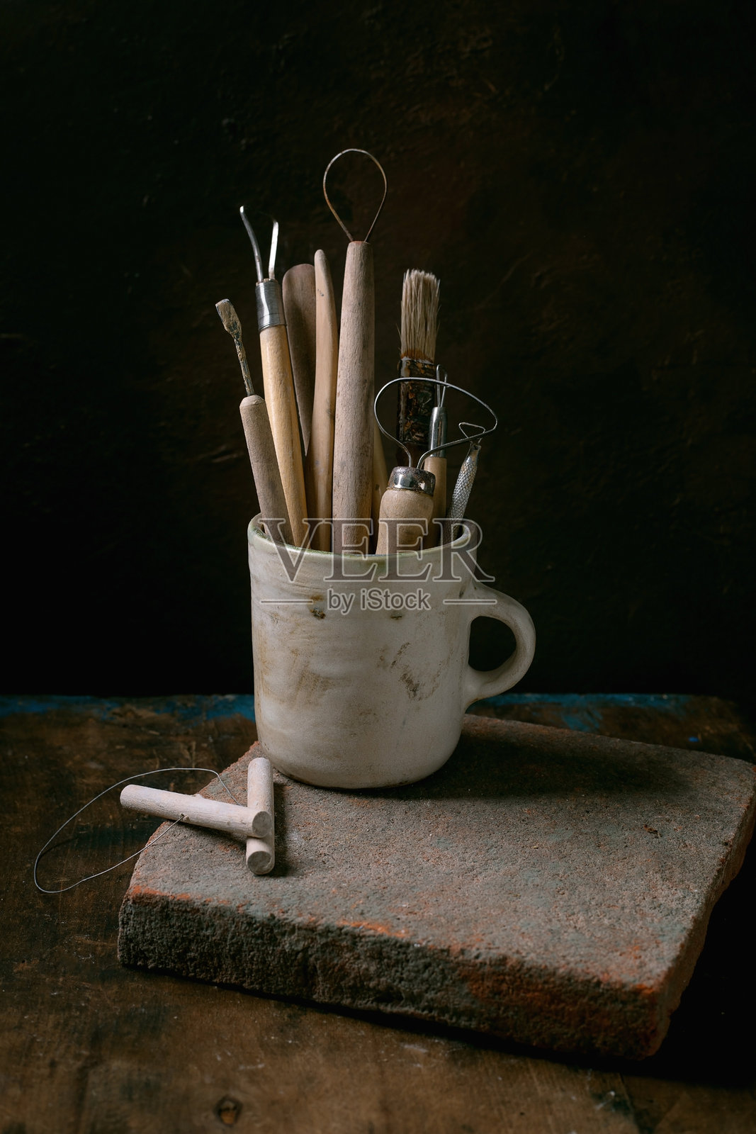 一套陶艺工具照片摄影图片