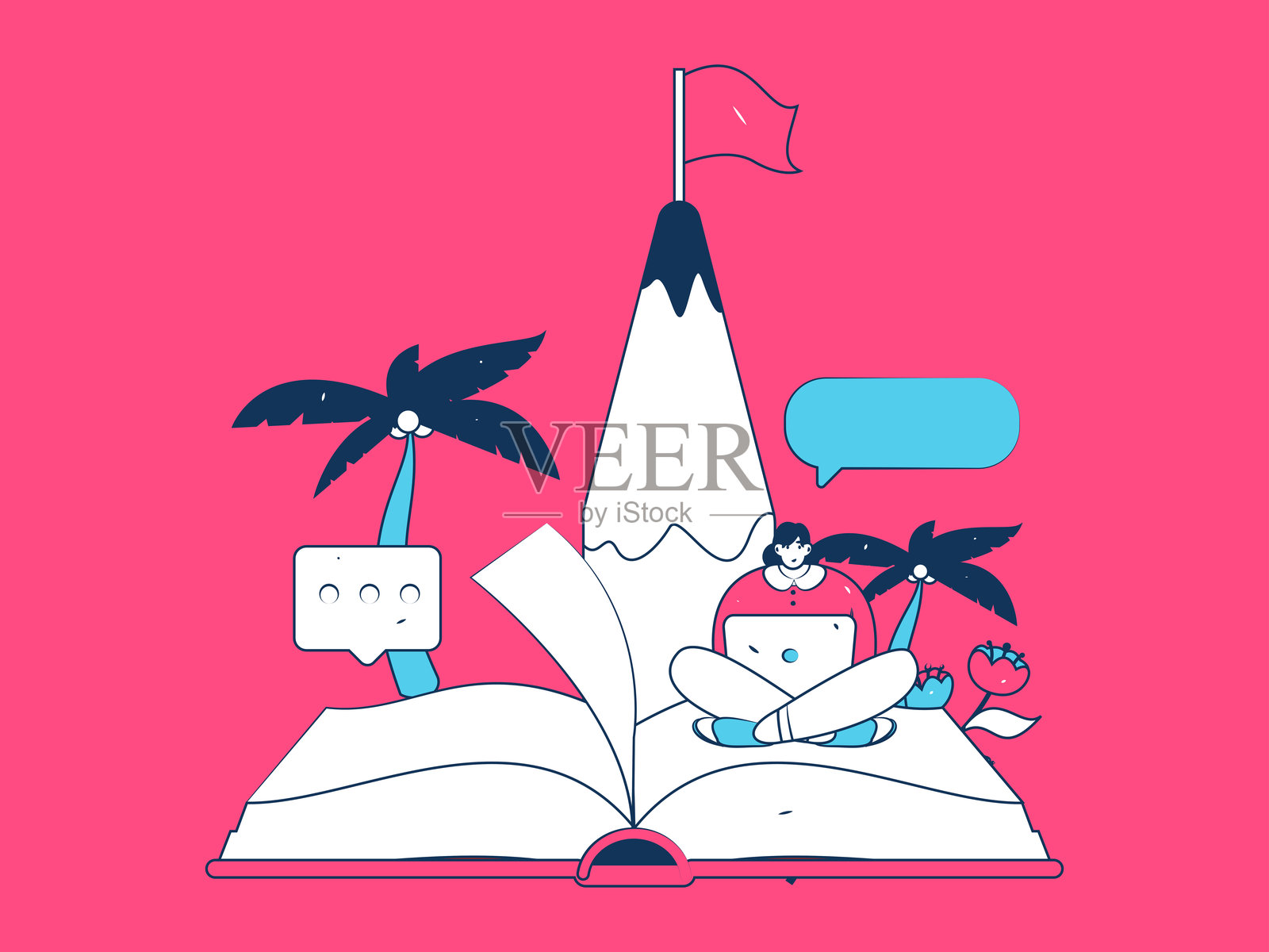 教育与学习的人物扁平矢量概念手绘插图插画图片素材