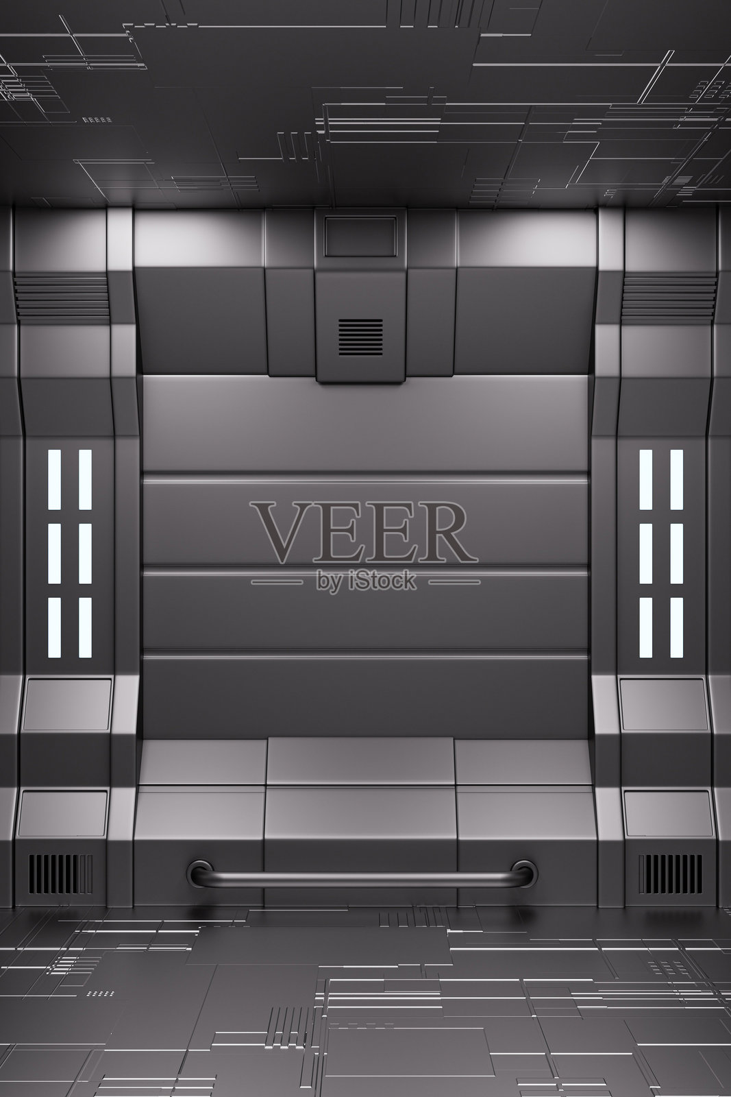 科幻技术空间展台的3D渲染图照片摄影图片