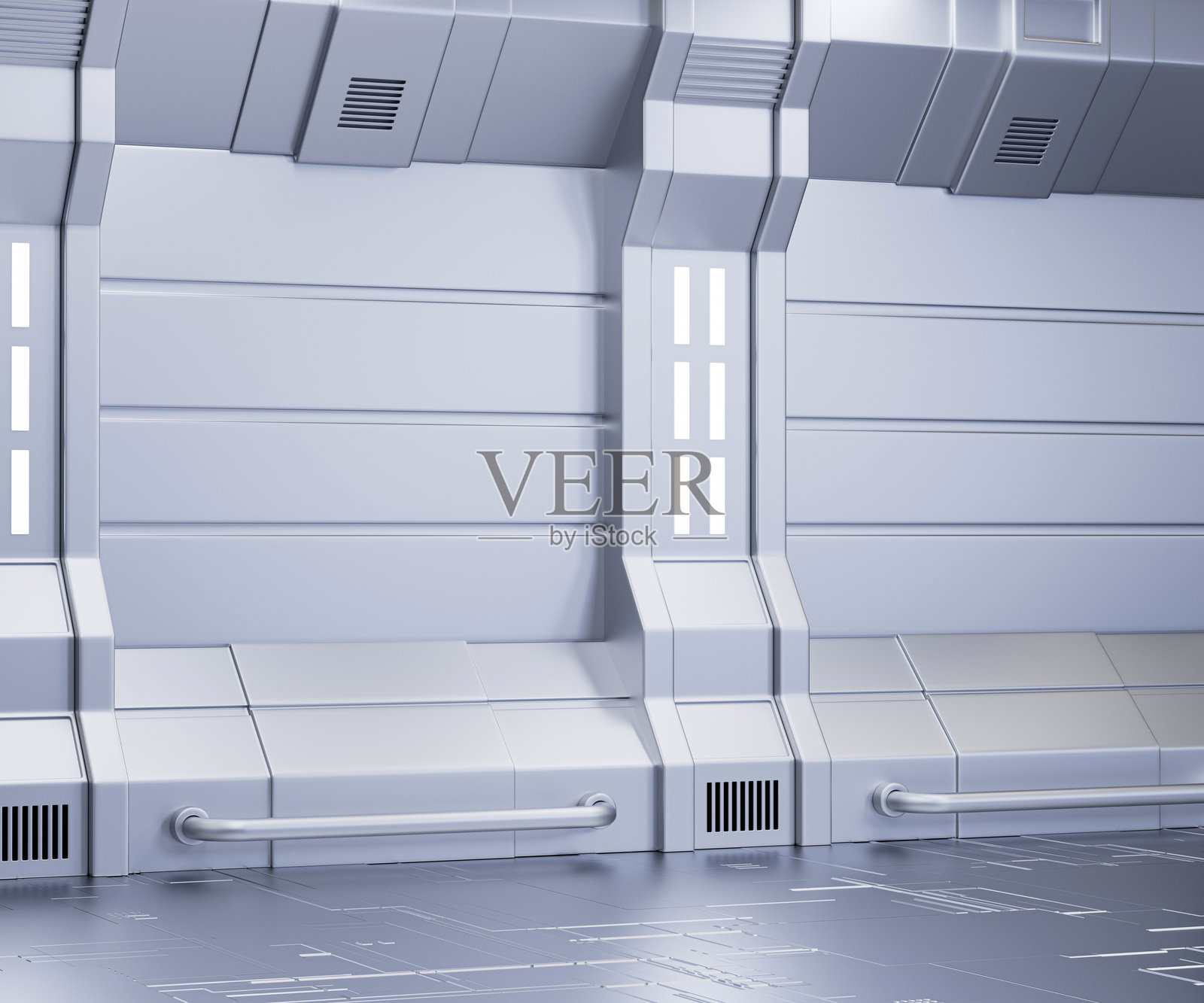 科幻技术空间展台的3D渲染图照片摄影图片