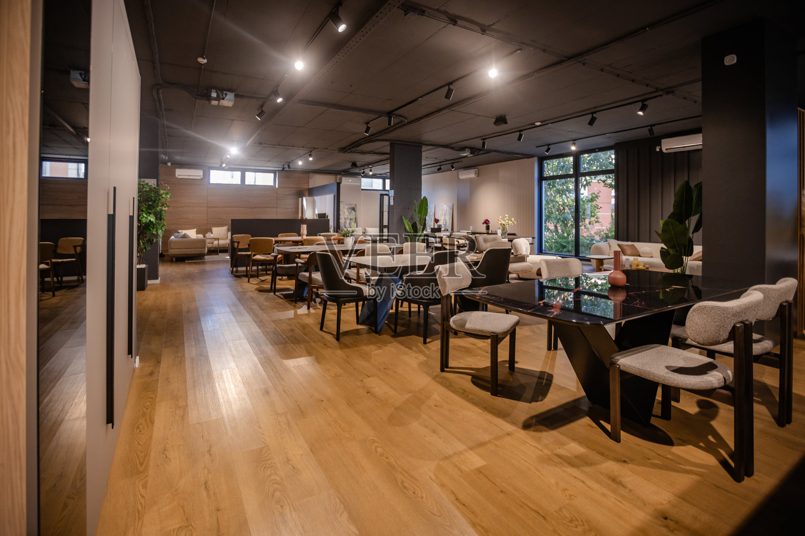 宽敞的现代休息区，配有优雅的家具。照片摄影图片