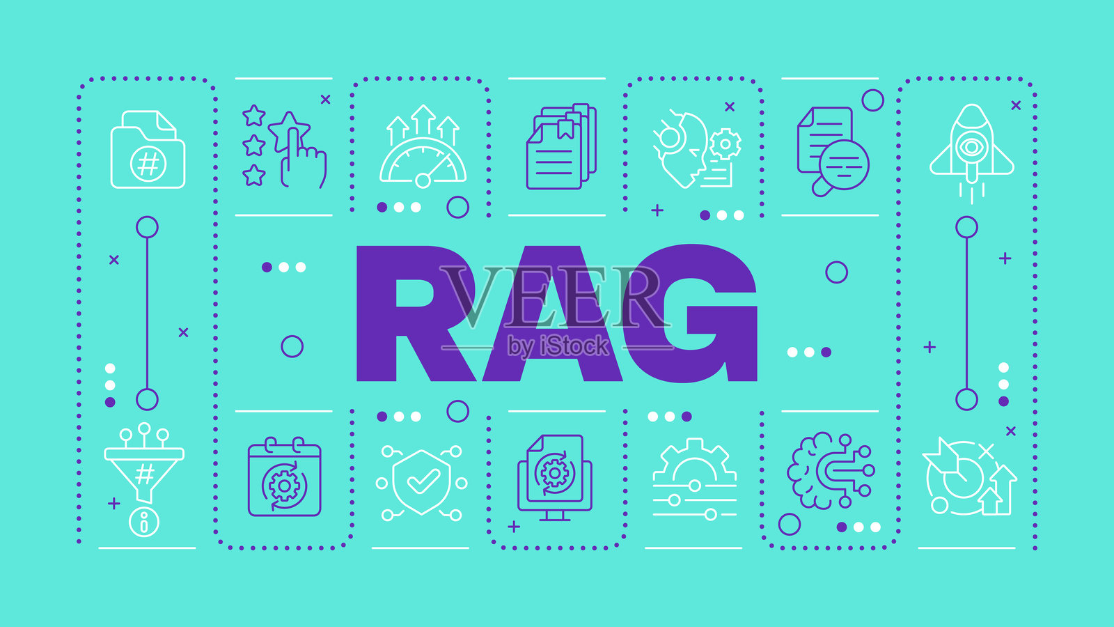 RAG绿色词汇概念插画图片素材