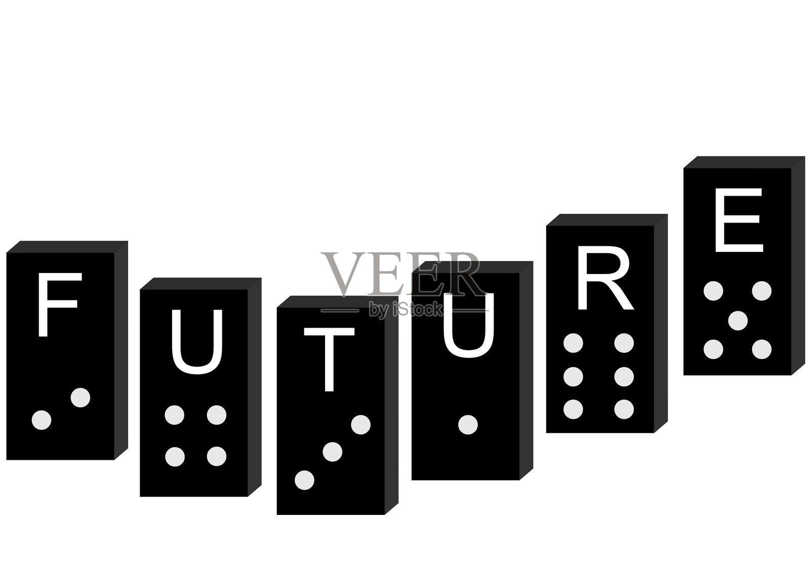 未来的多米诺骨牌插画图片素材