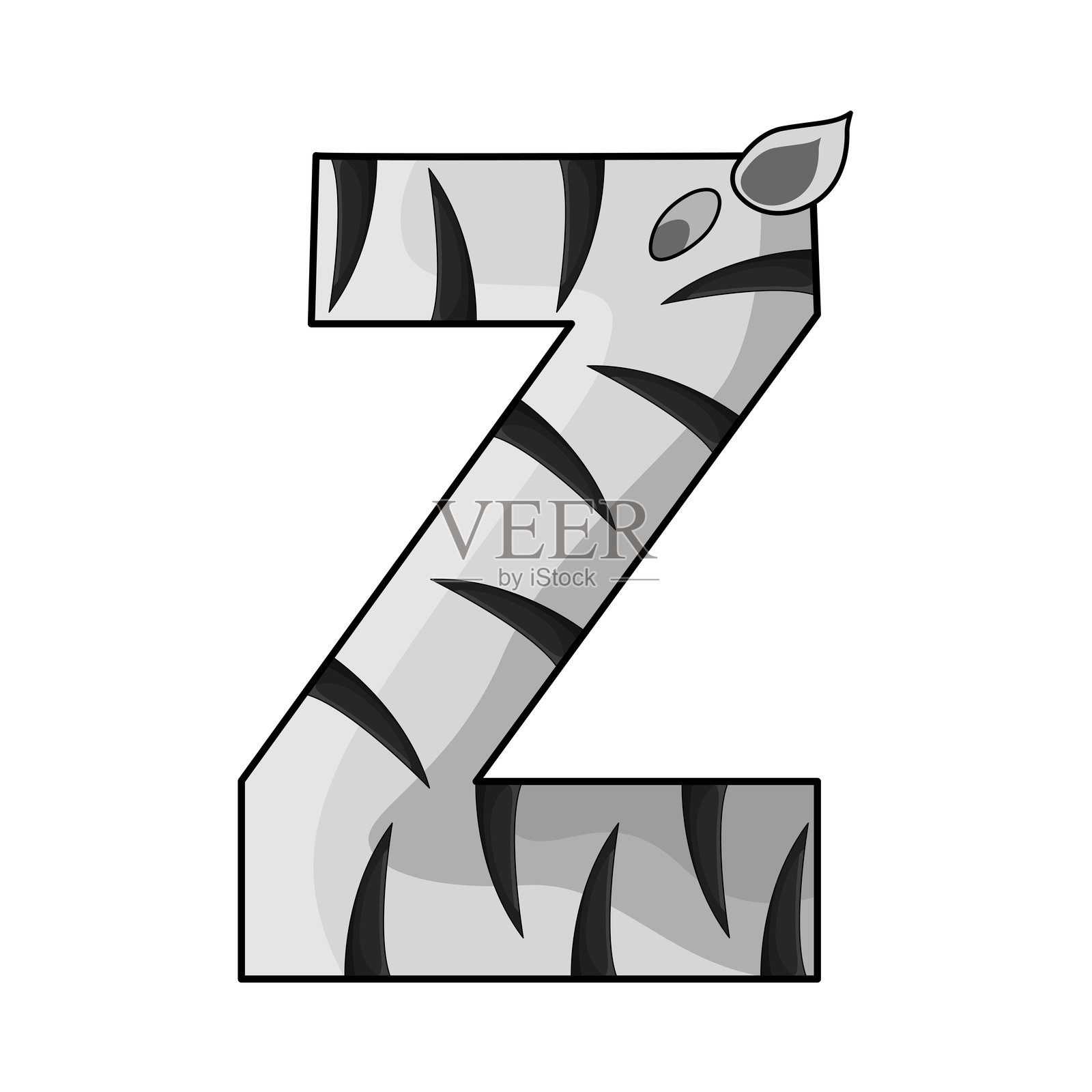 字母Z代表斑马插画图片素材