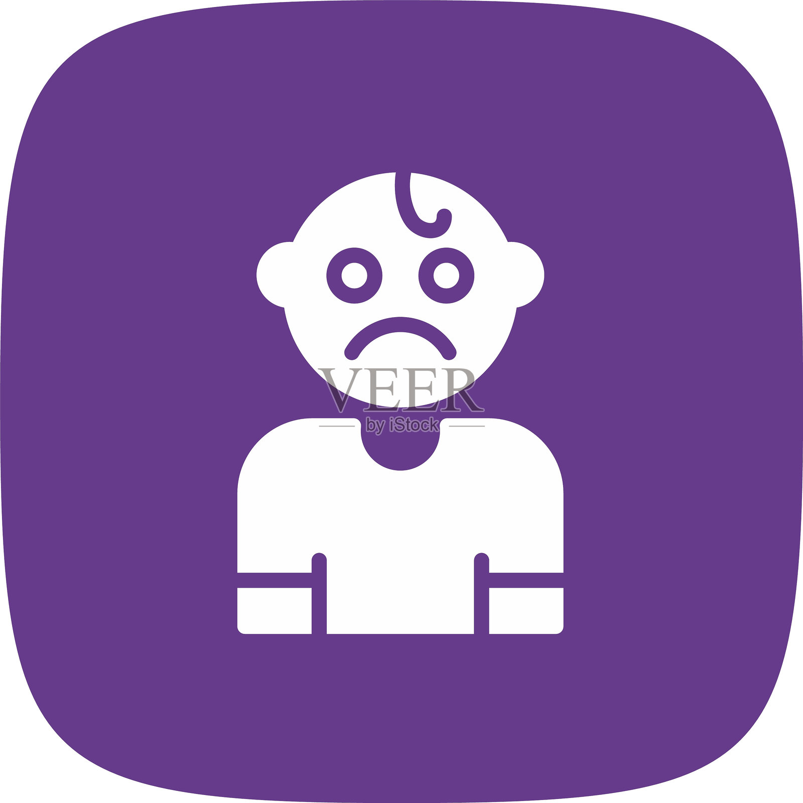 伤心的宝宝图标插画图片素材