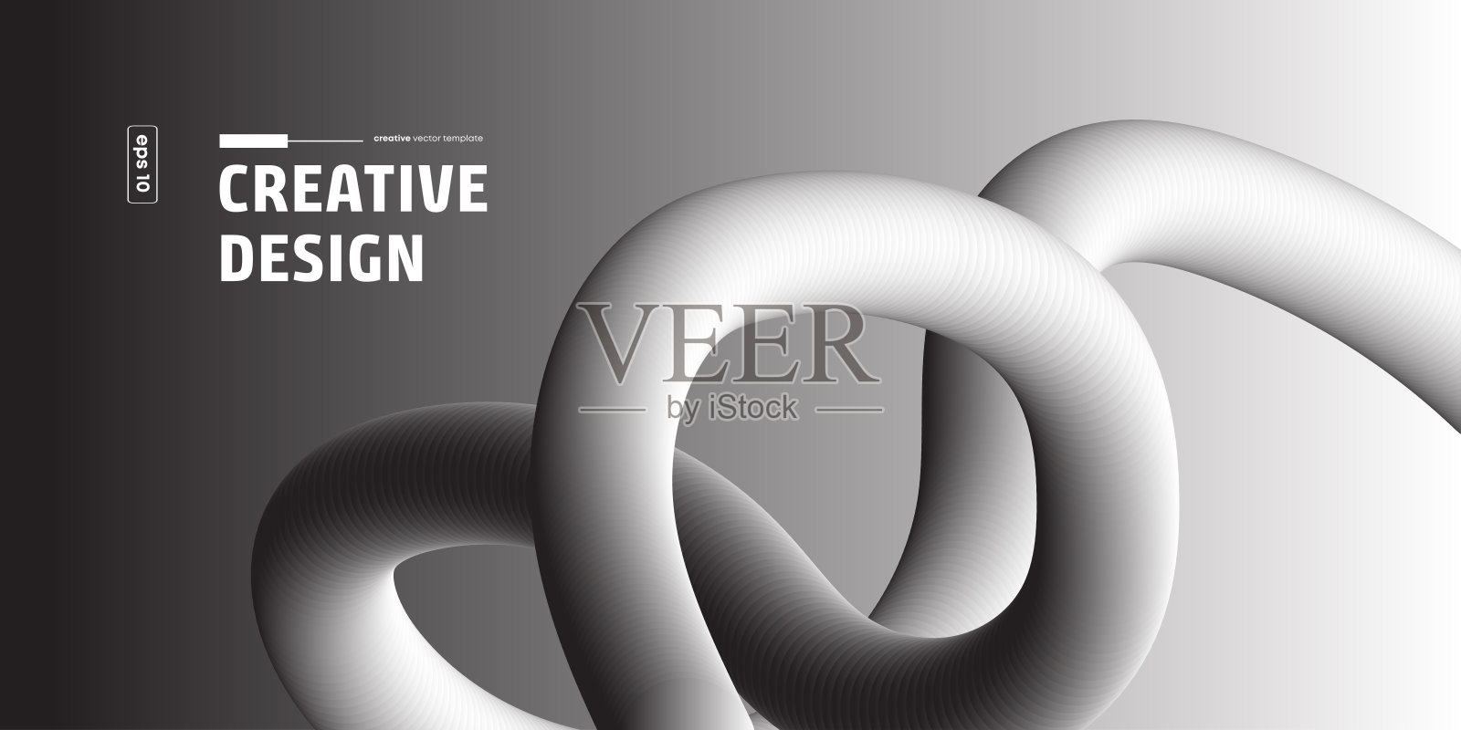 抽象背景与颜色渐变线条形状。抽象波浪带。3D形状图形元素。带有曲线、流动波和曲线设计元素的矢量设计。插画图片素材