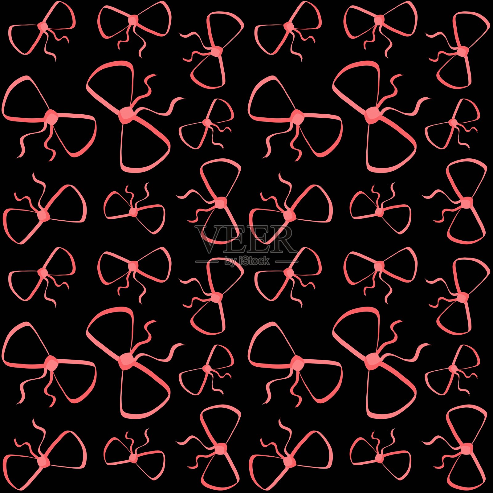 粉色蝴蝶结的无缝图案插画图片素材