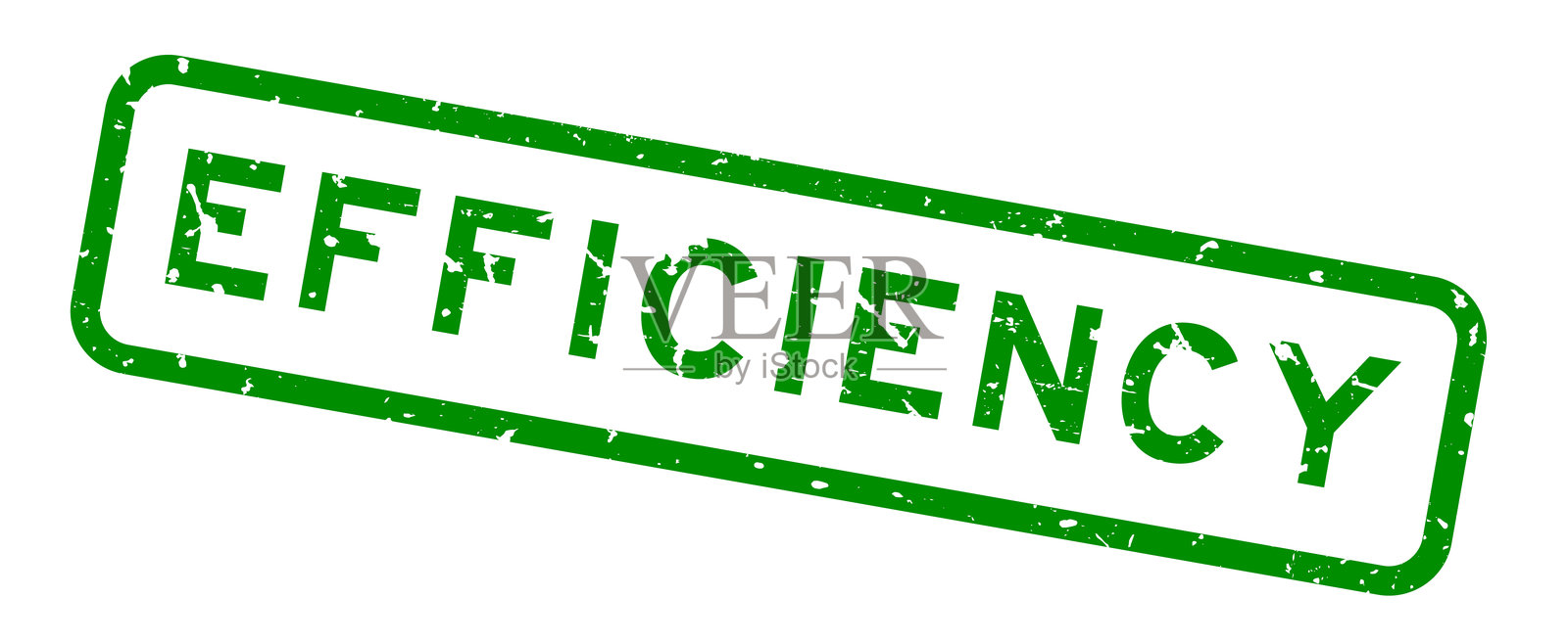 复古绿色高效字方形橡胶印章在白色背景上插画图片素材