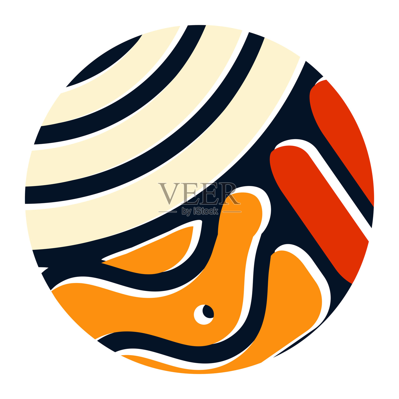 白色背景上的抽象非洲多彩图案插画图片素材