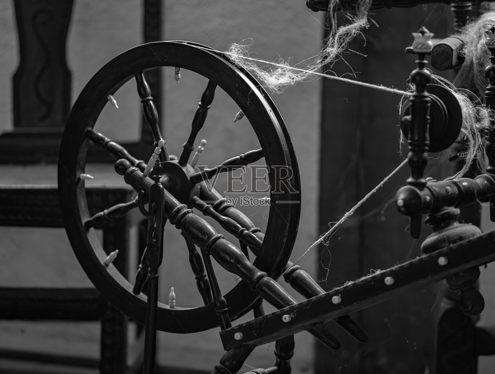 古老的复古纺车照片摄影图片