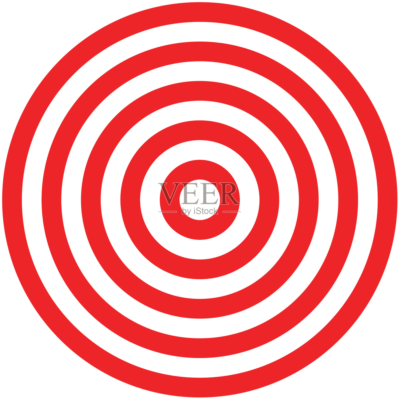 白色背景上的红白同心圆，如同靶子。照片摄影图片