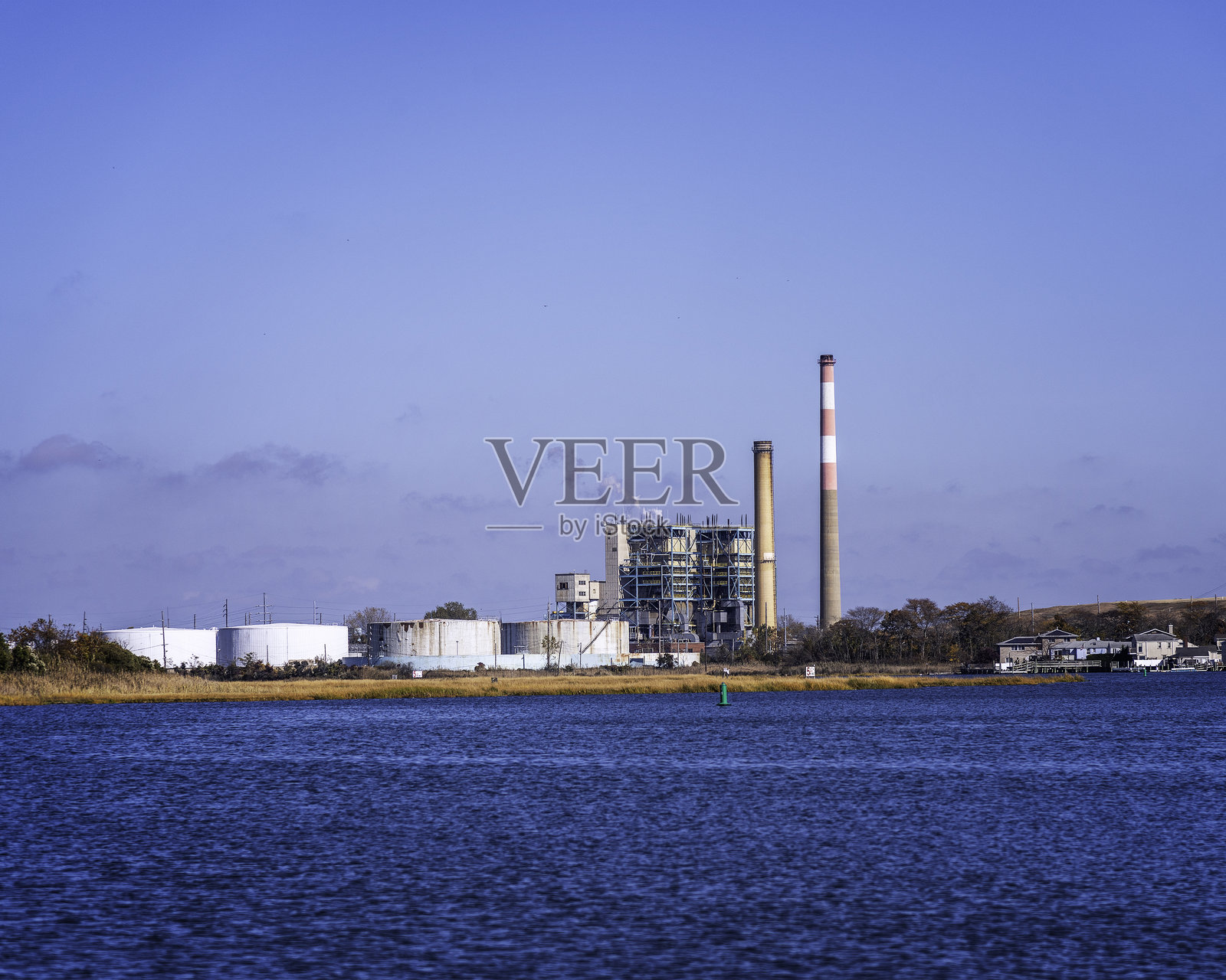 拿骚县的E.F.巴雷特发电站照片摄影图片