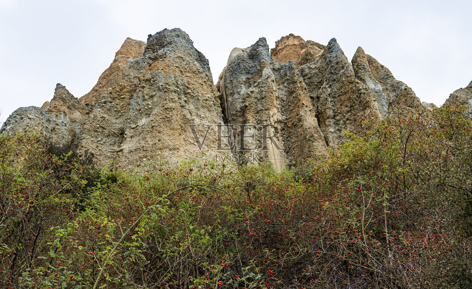 新西兰奥马拉马的粘土悬崖，自然美景与地质奇观照片摄影图片