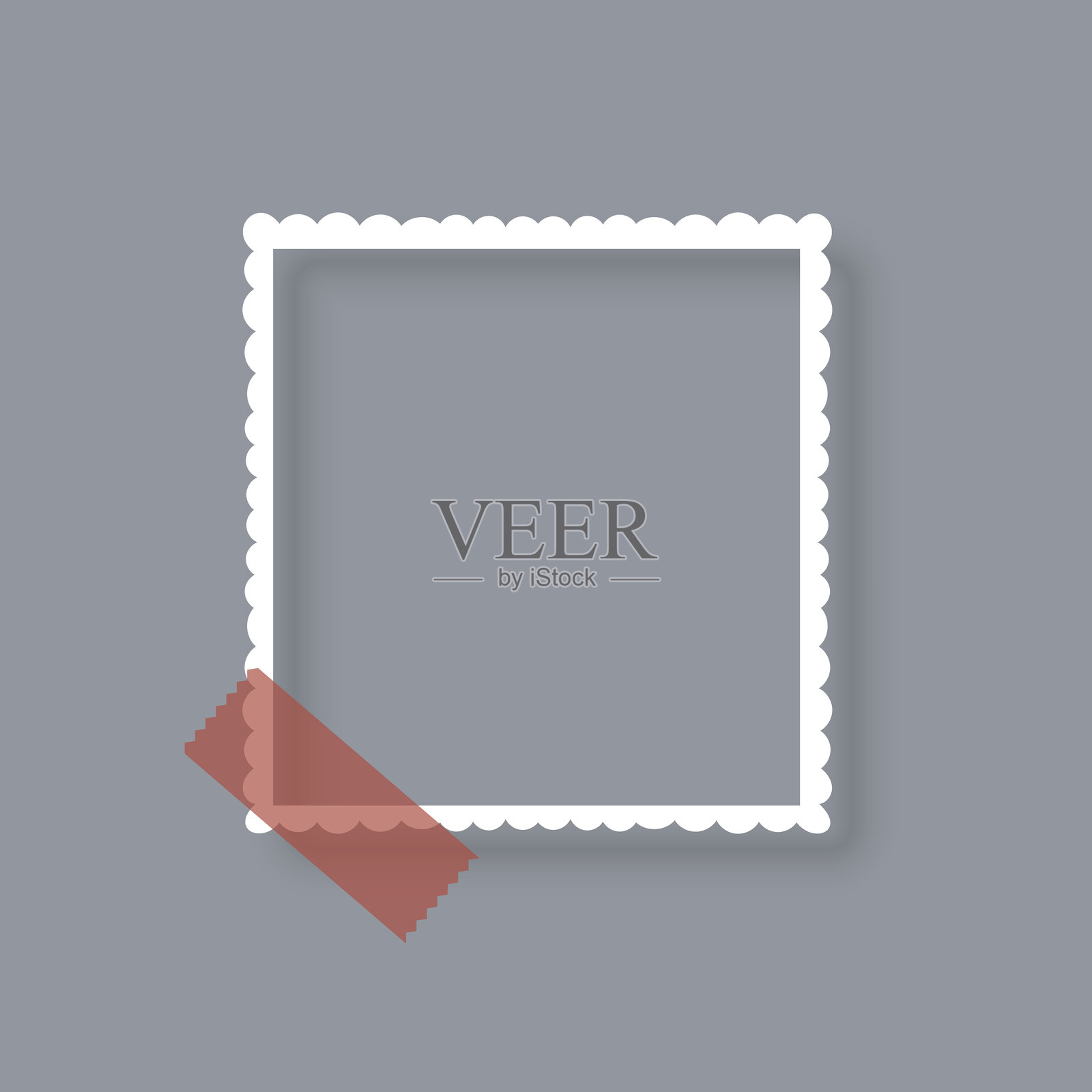 复古照片框 复古纸质相框 逼真的空白照片卡框插画图片素材