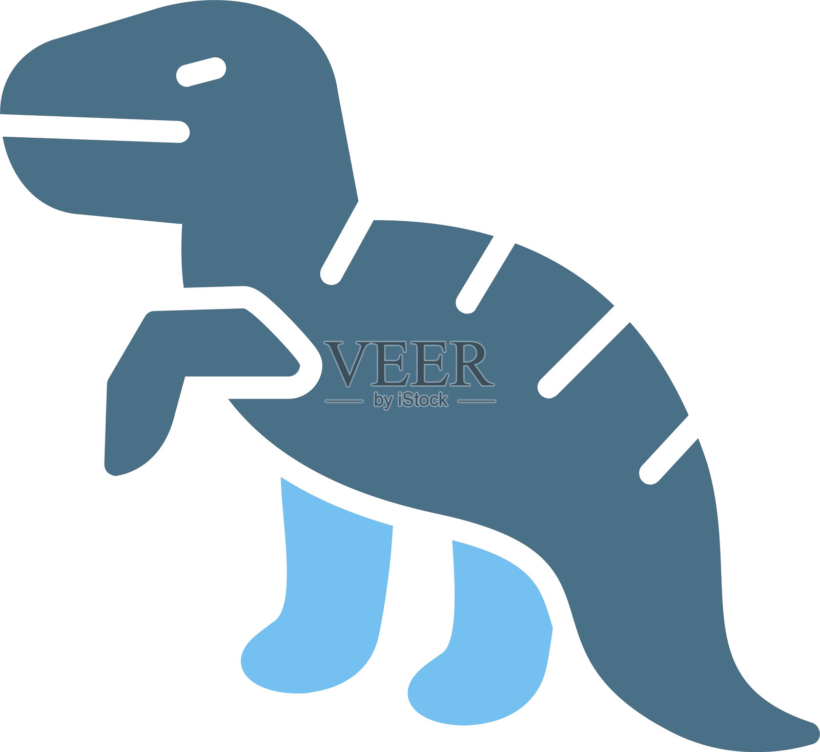 恐龙图案双色图标插画图片素材