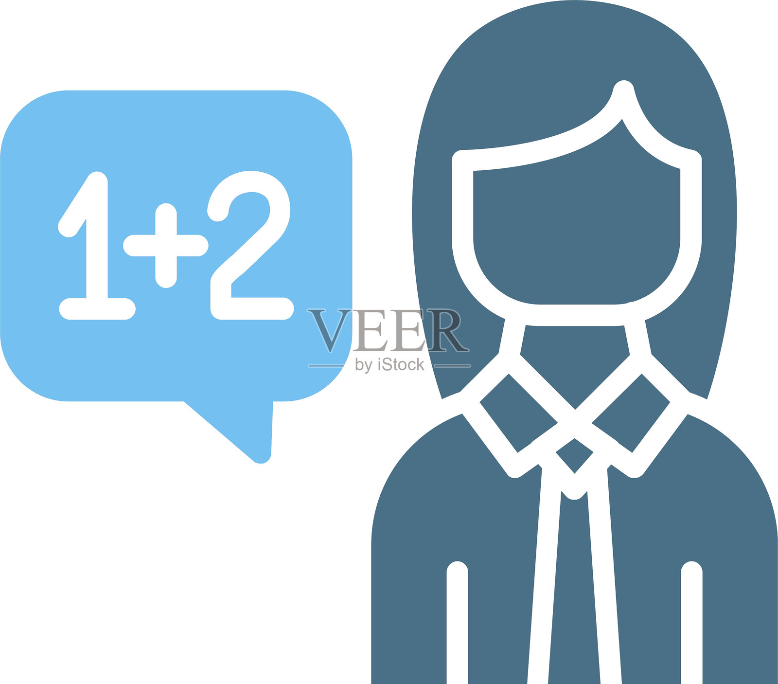 教师图标双色设计插画图片素材