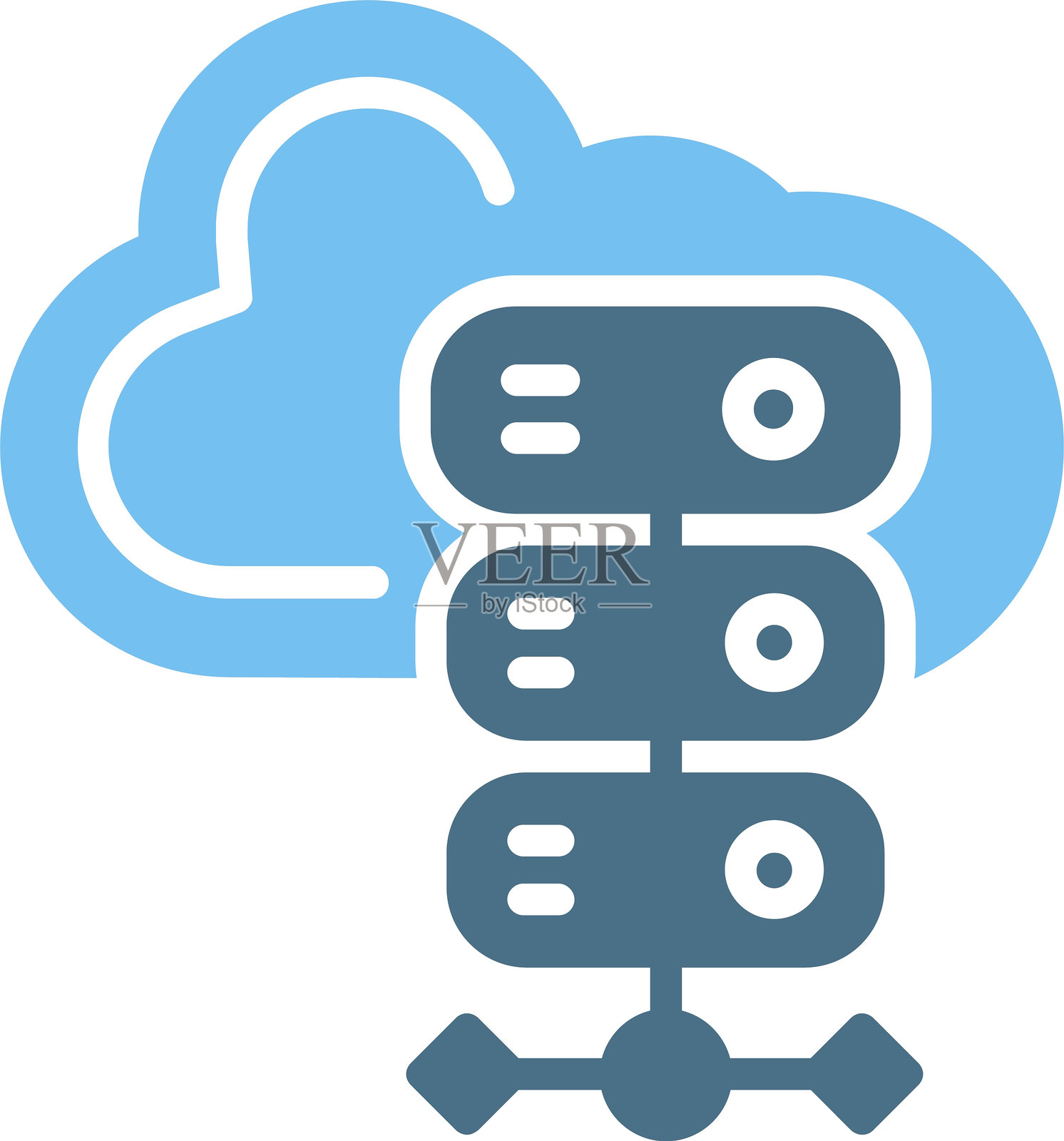 双色图标的服务器符号插画图片素材