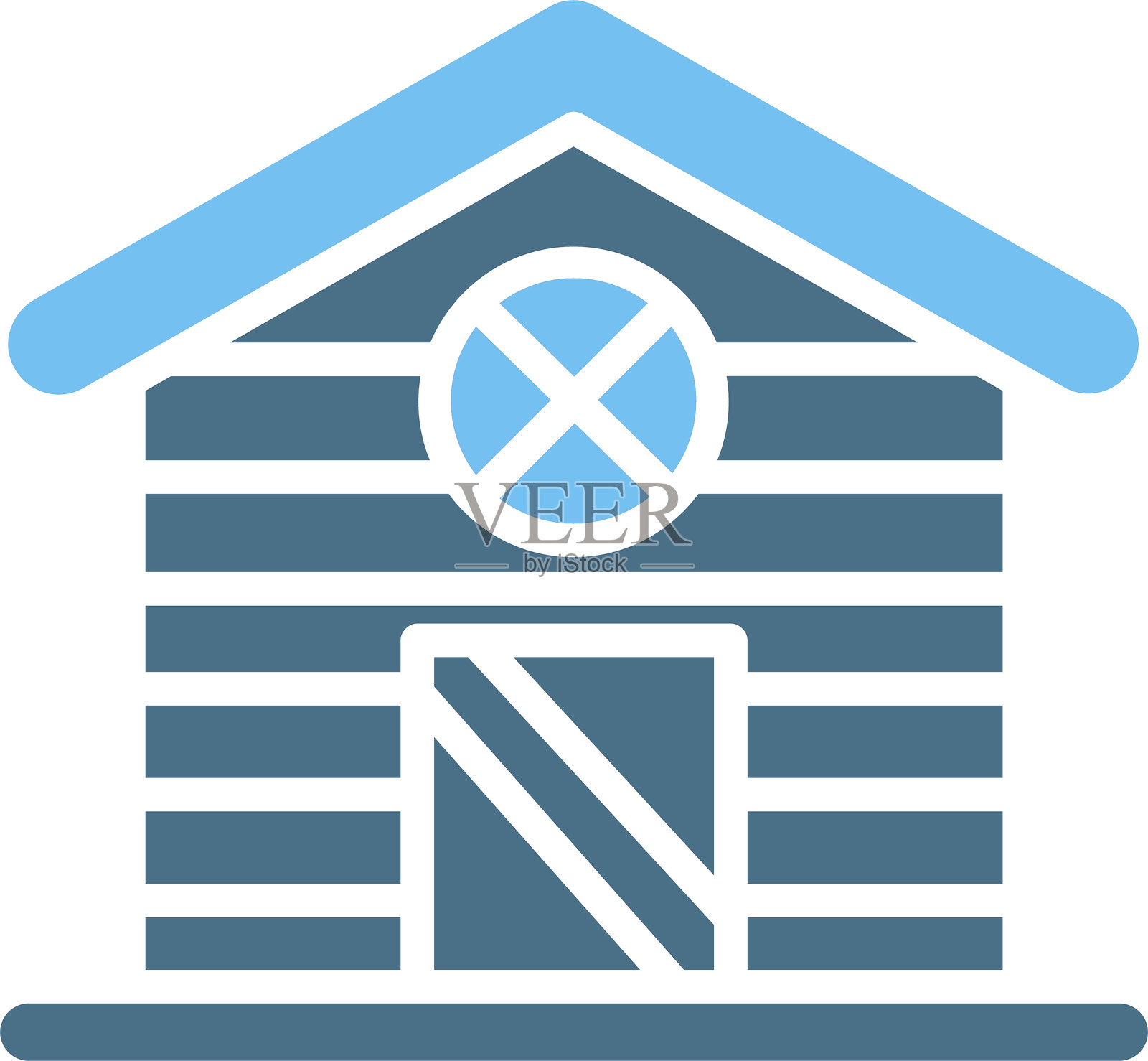 两色图标的棚屋符号插画图片素材