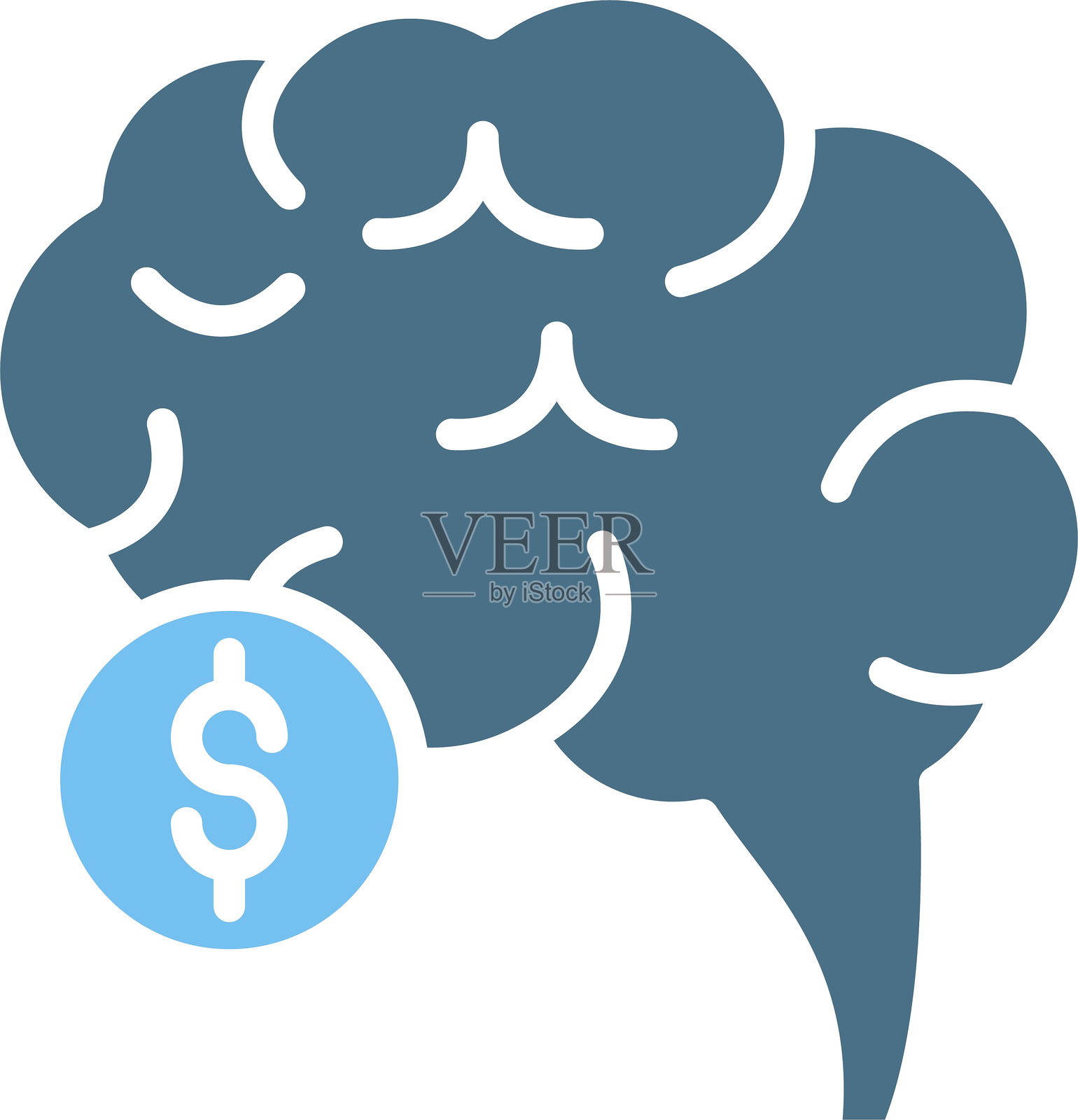 双色脑图标插画图片素材