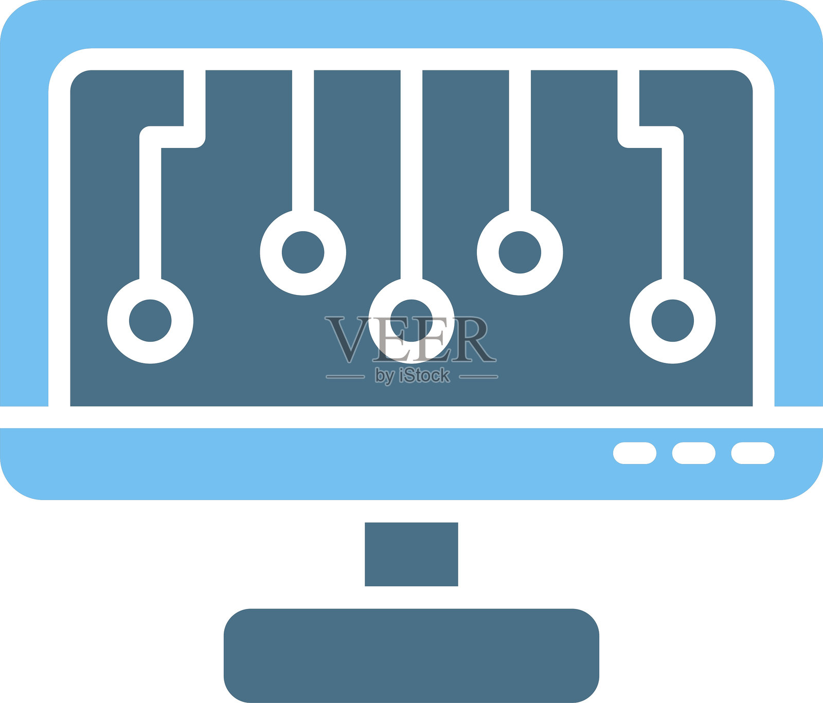 监视器图标（双色）插画图片素材