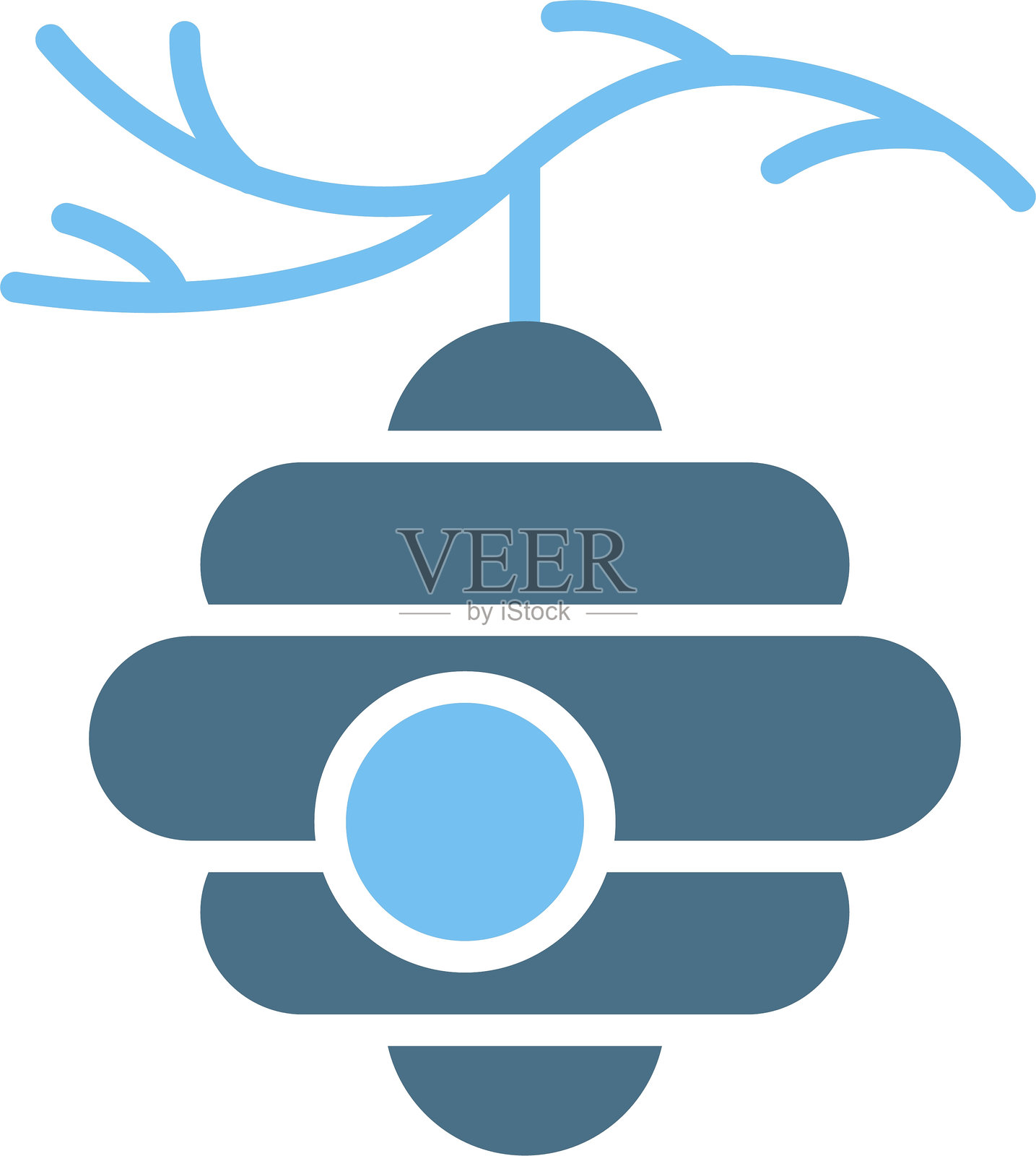 蜂巢图标双色设计插画图片素材