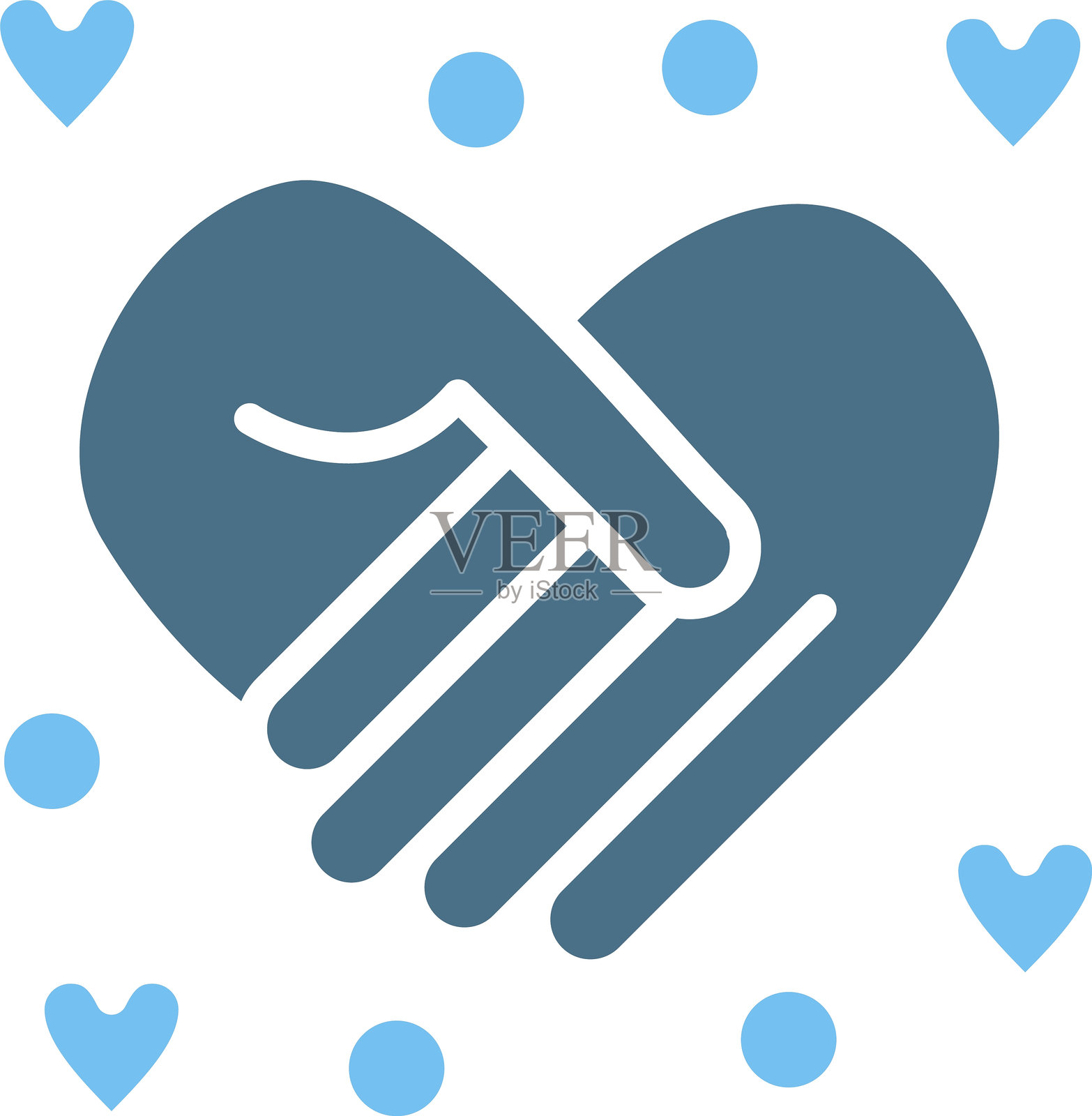 握手图标双色设计插画图片素材