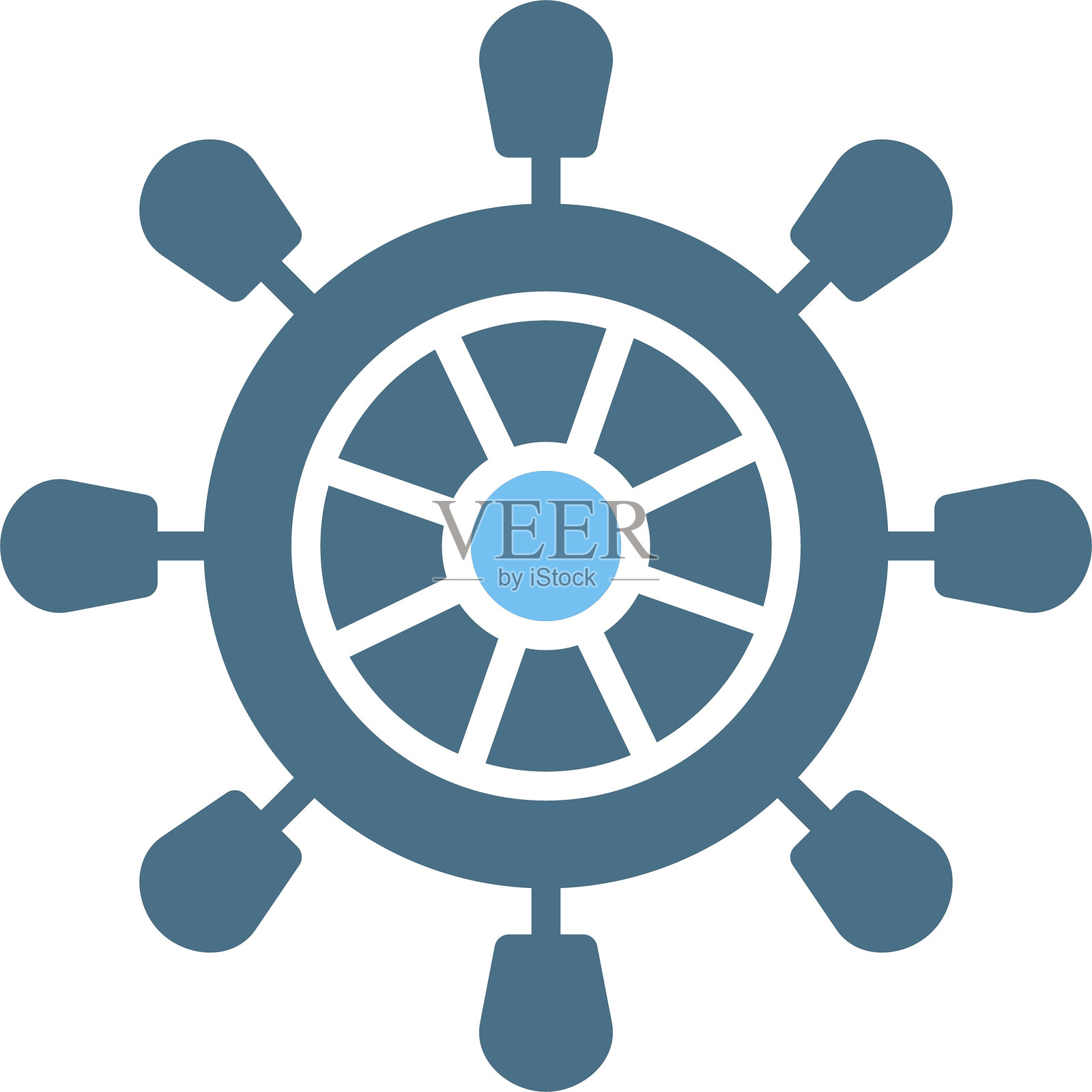 双色图标的舵符号插画图片素材