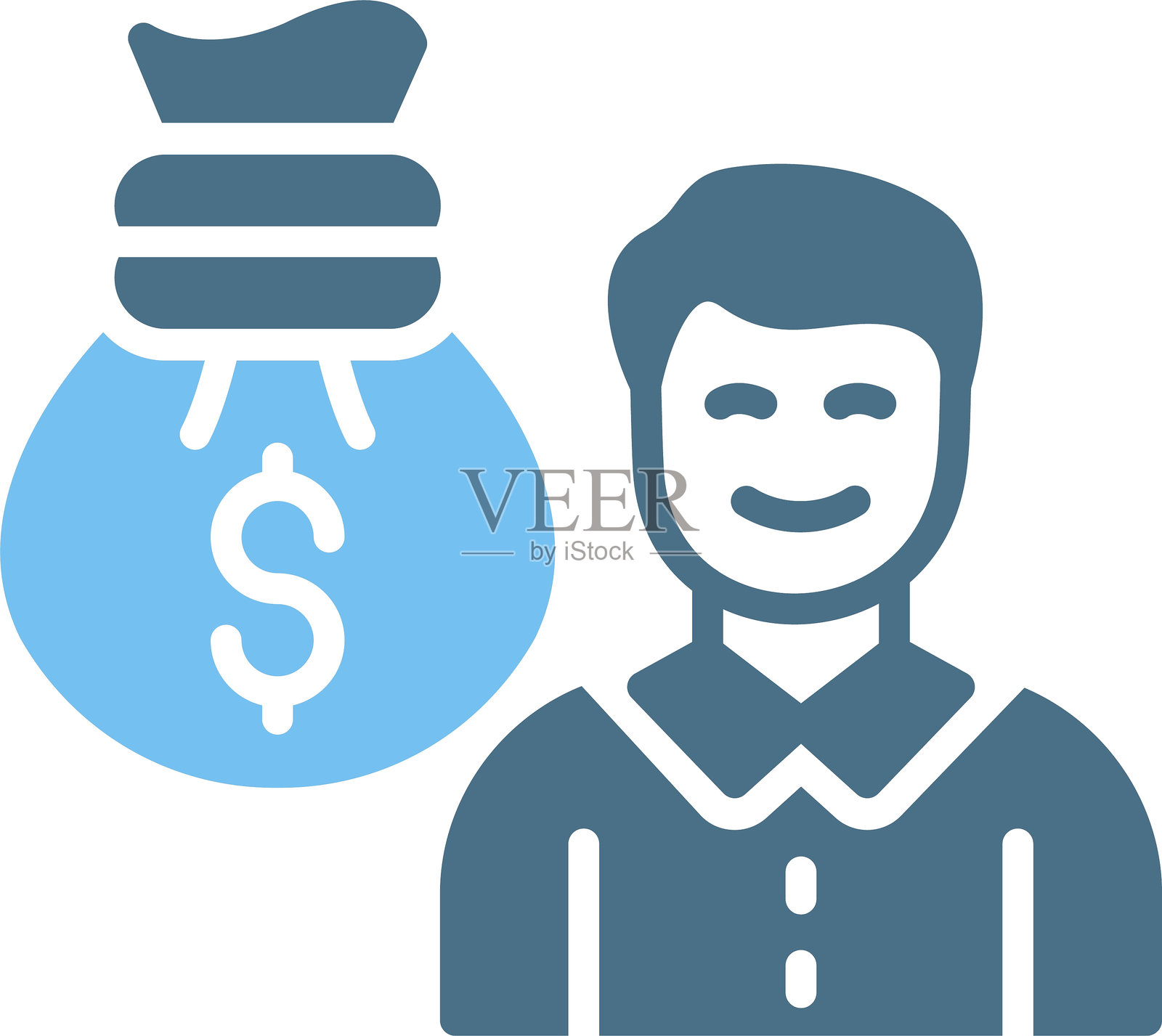 丰富的图标双色设计插画图片素材