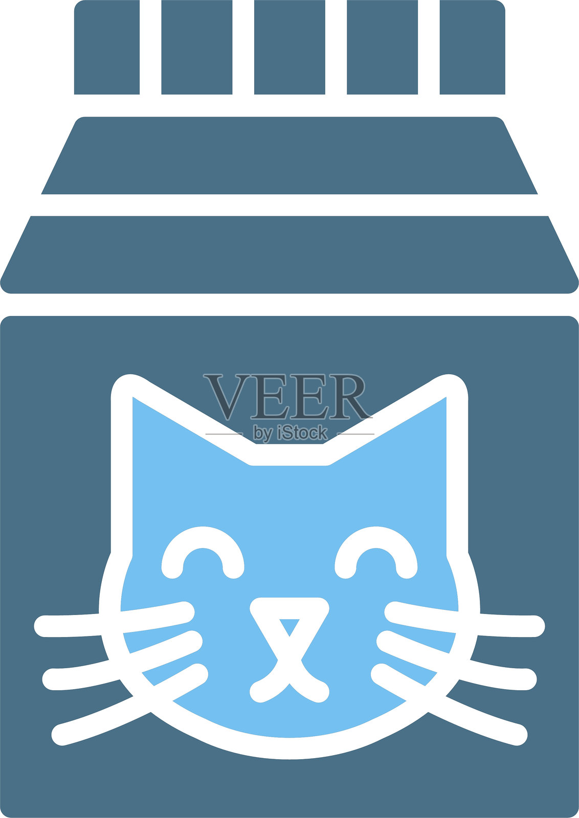 猫粮图标双色设计插画图片素材