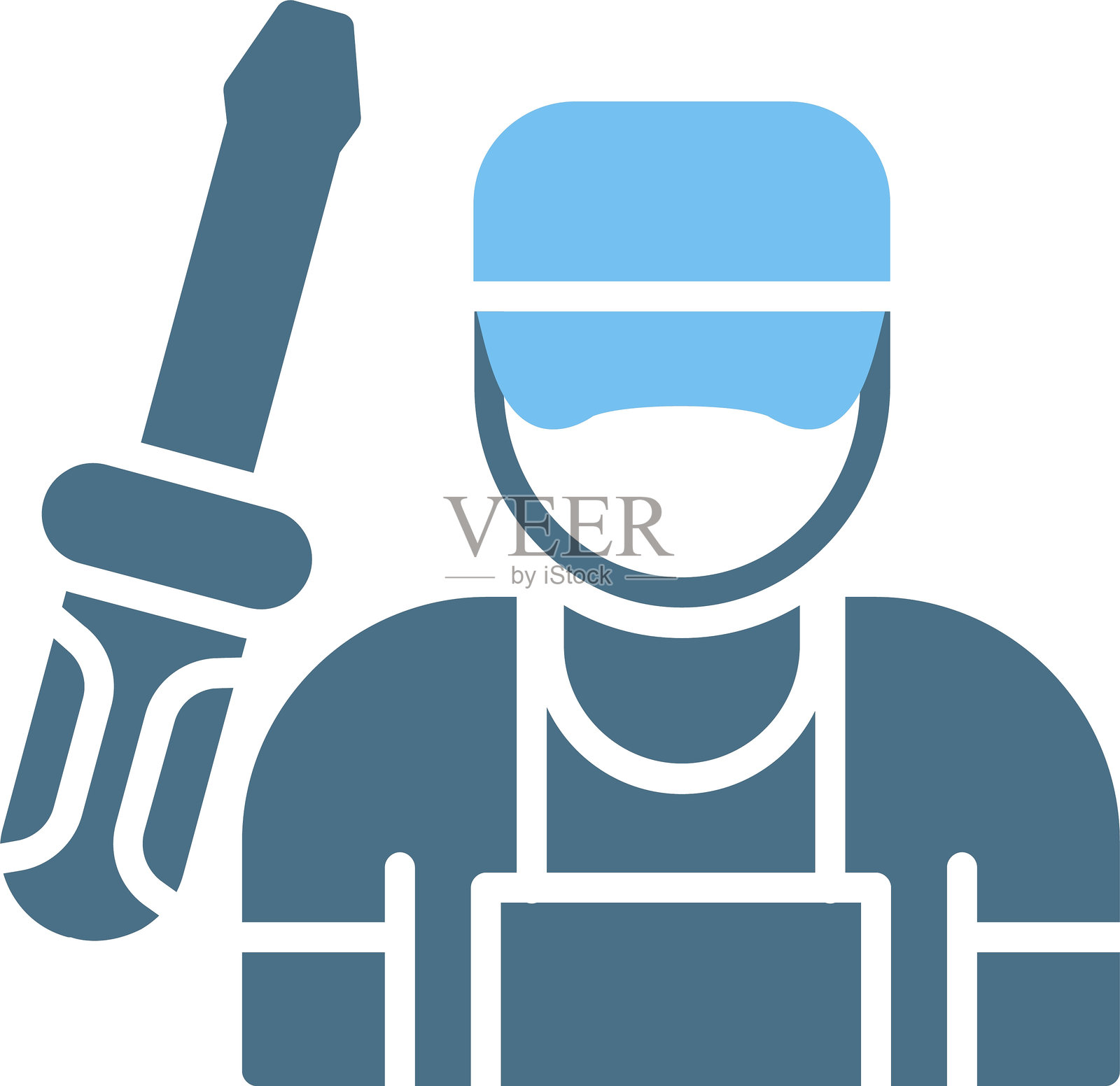 技术员图标（双色）插画图片素材