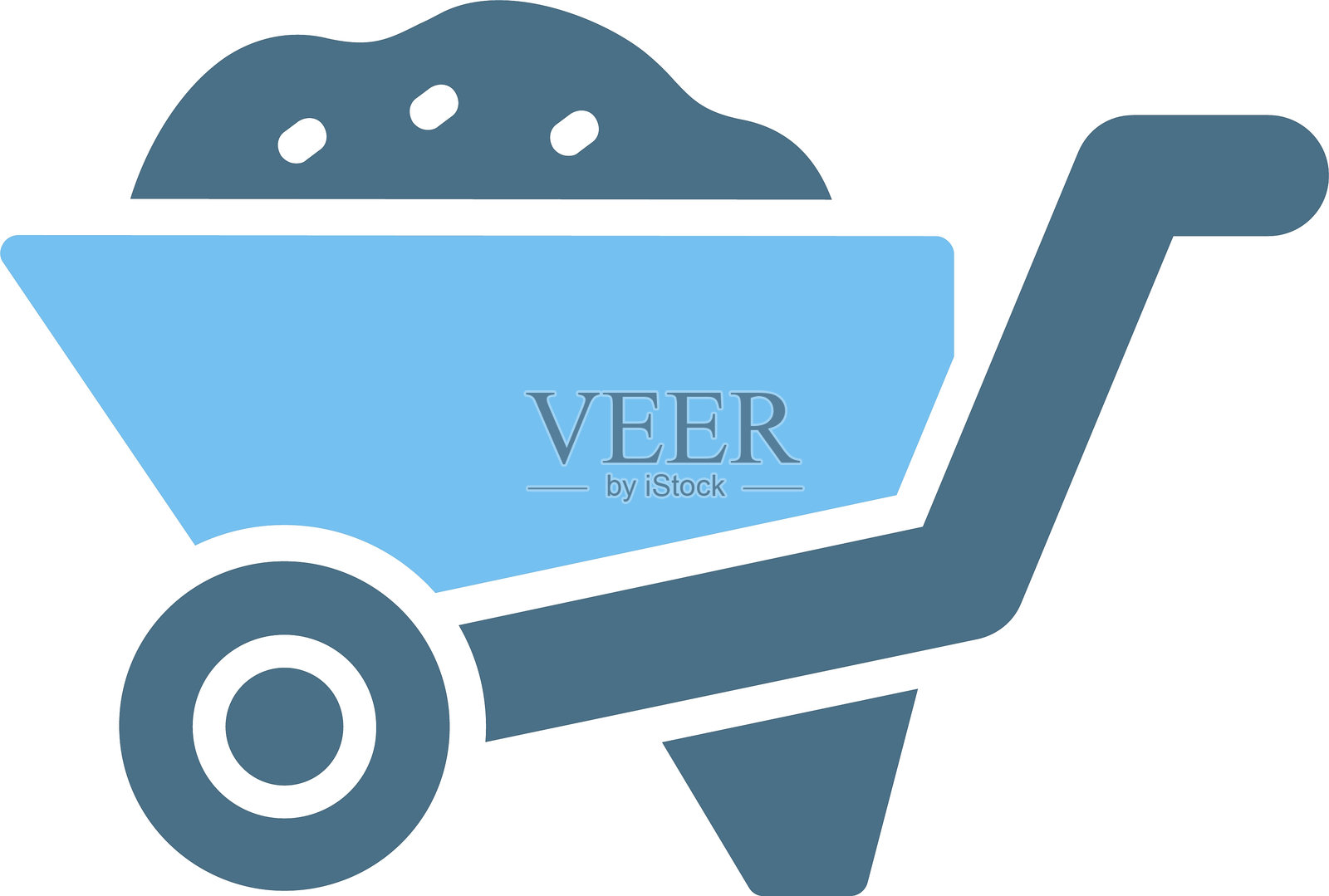 双色图标的独轮车符号插画图片素材