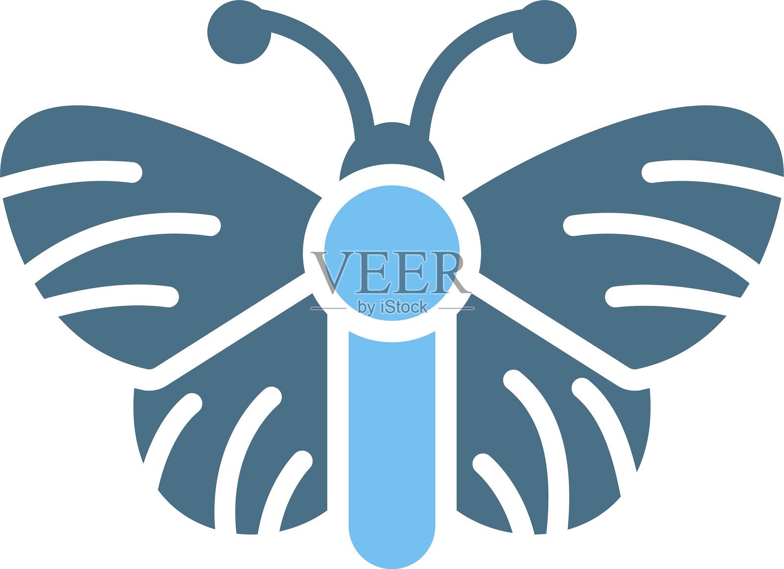 双色蝴蝶图标插画图片素材