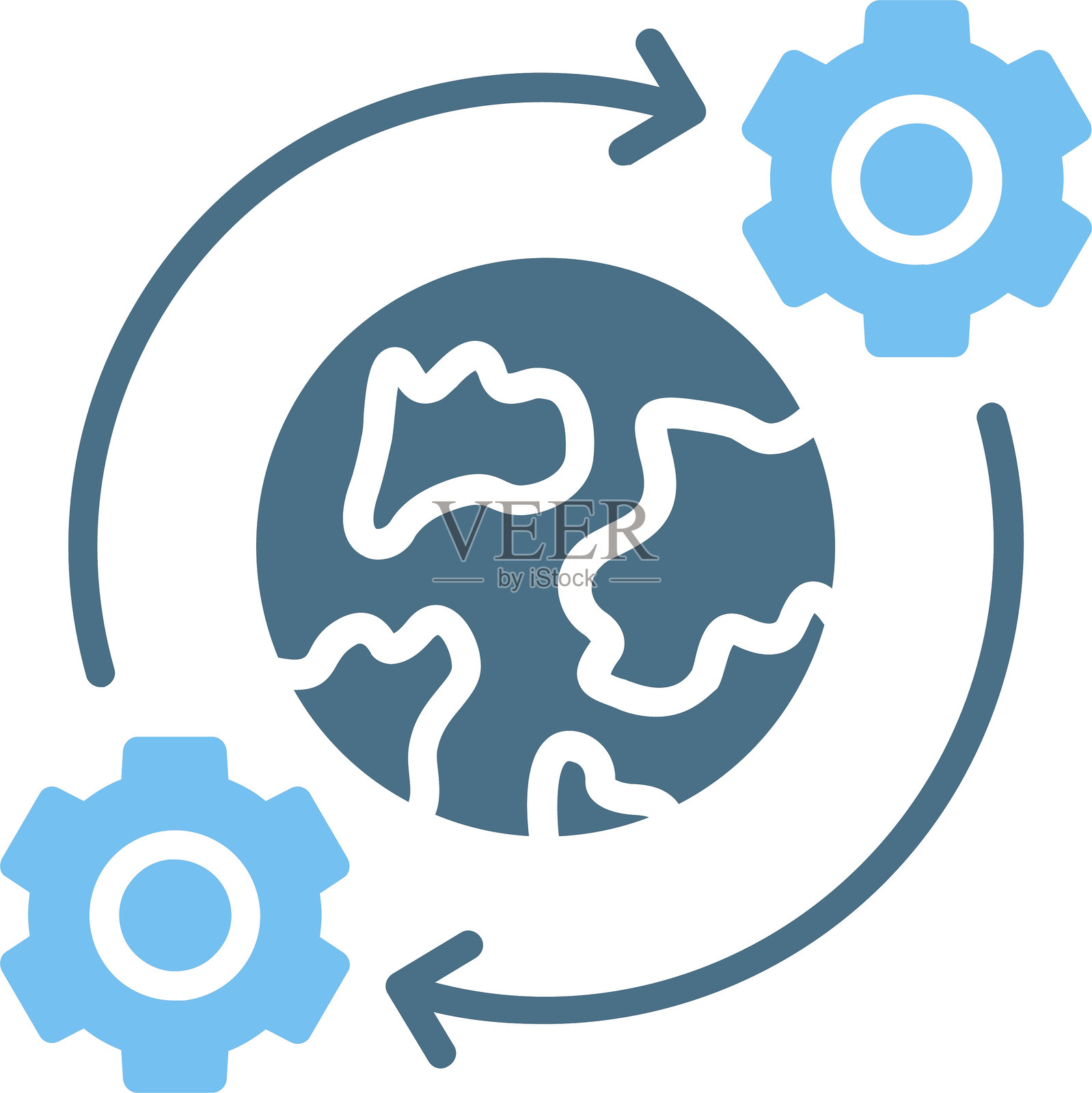 全球处理图标（双色）插画图片素材