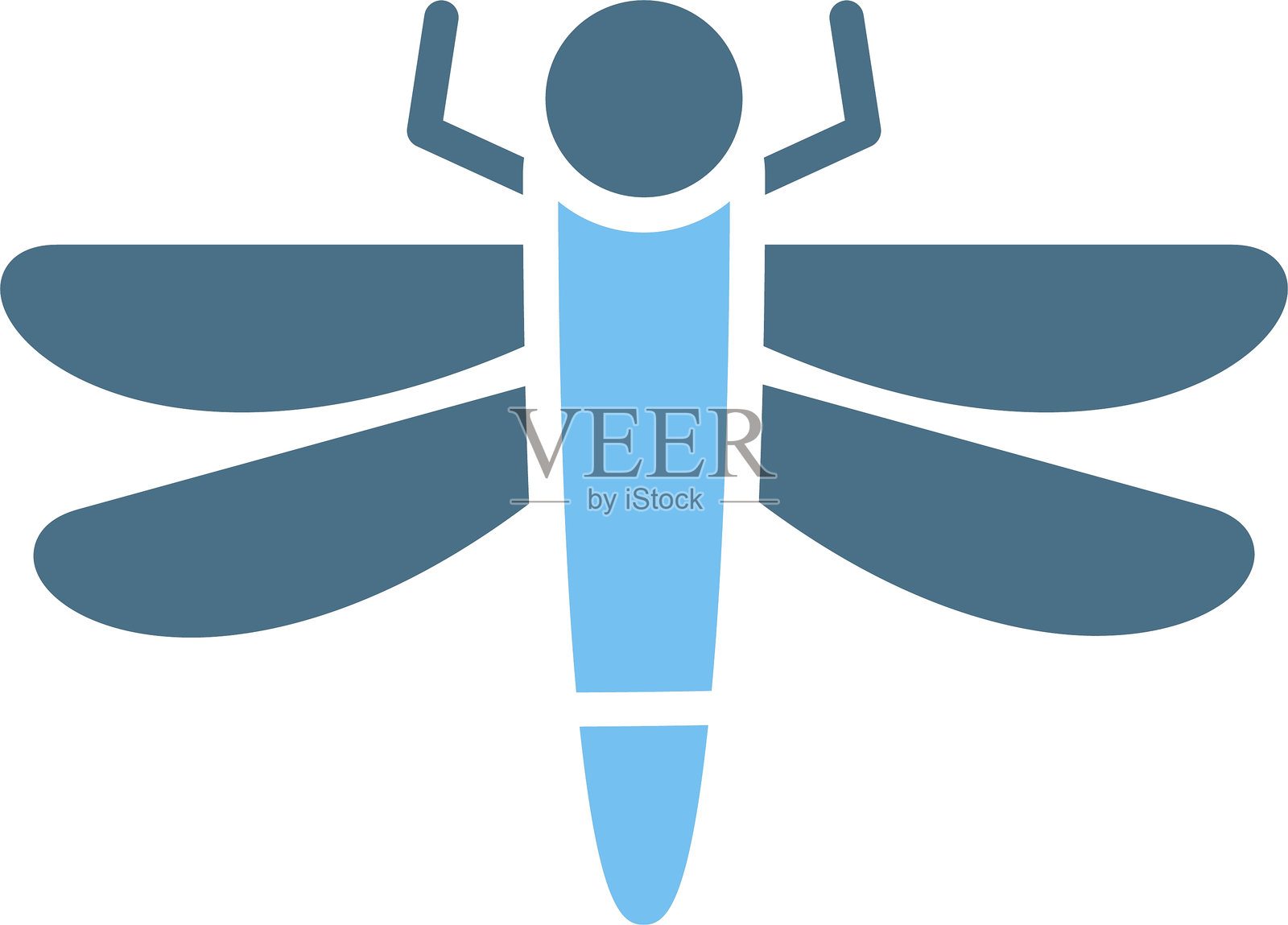 蜻蜓图案双色图标插画图片素材