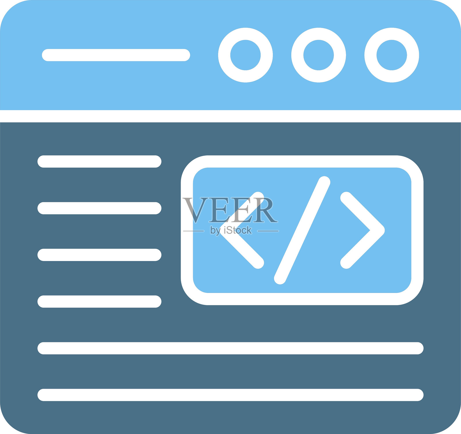 代码图标双色设计插画图片素材