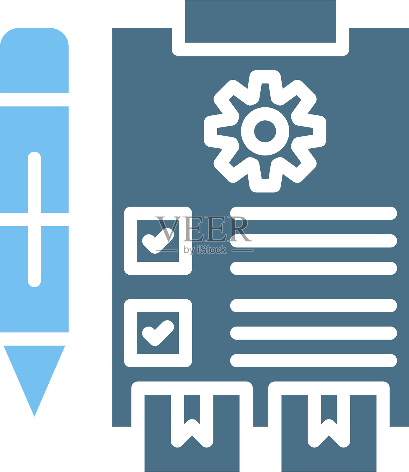 报告图标双色图标插画图片素材