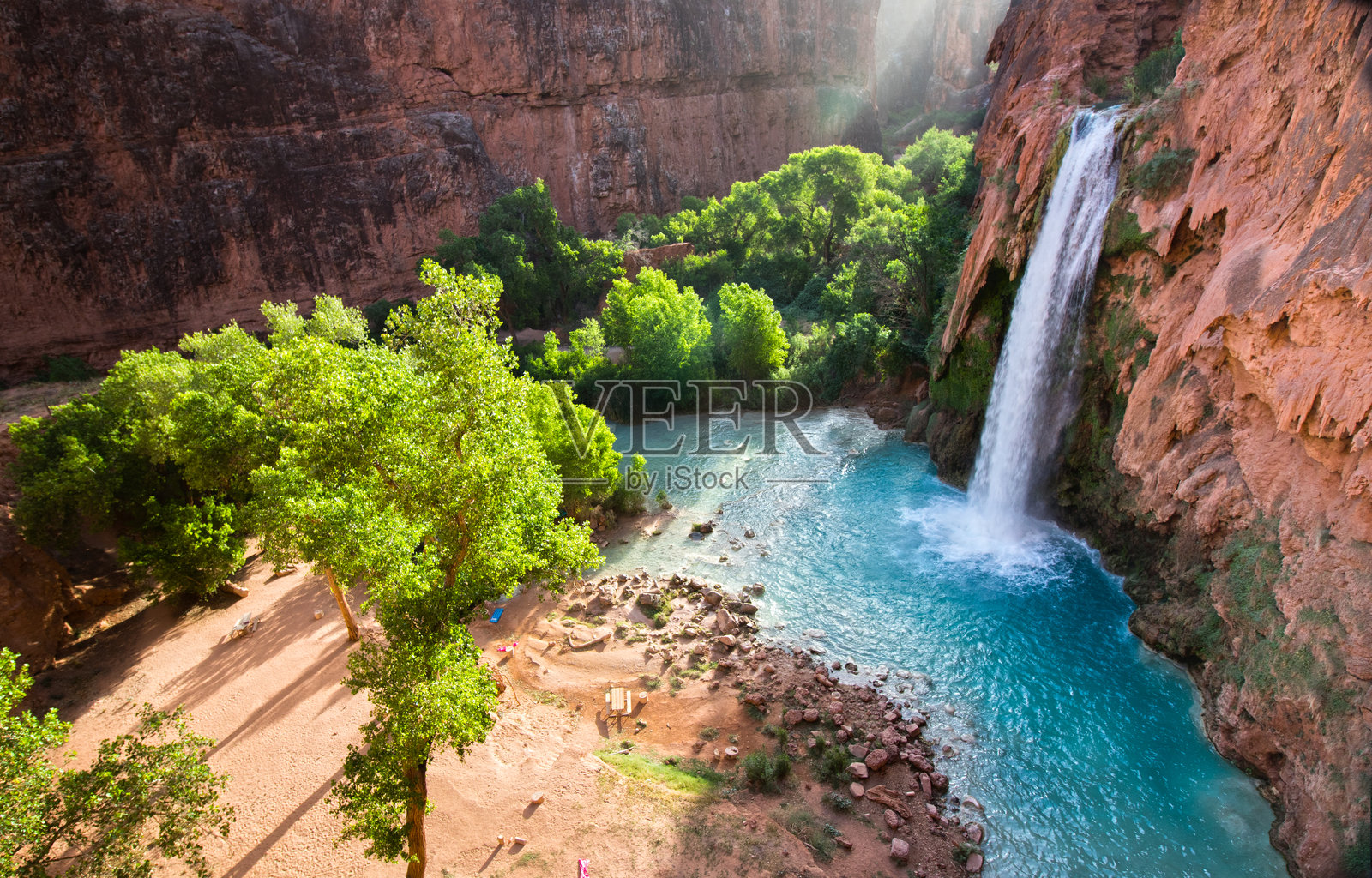 哈瓦苏瀑布照片摄影图片