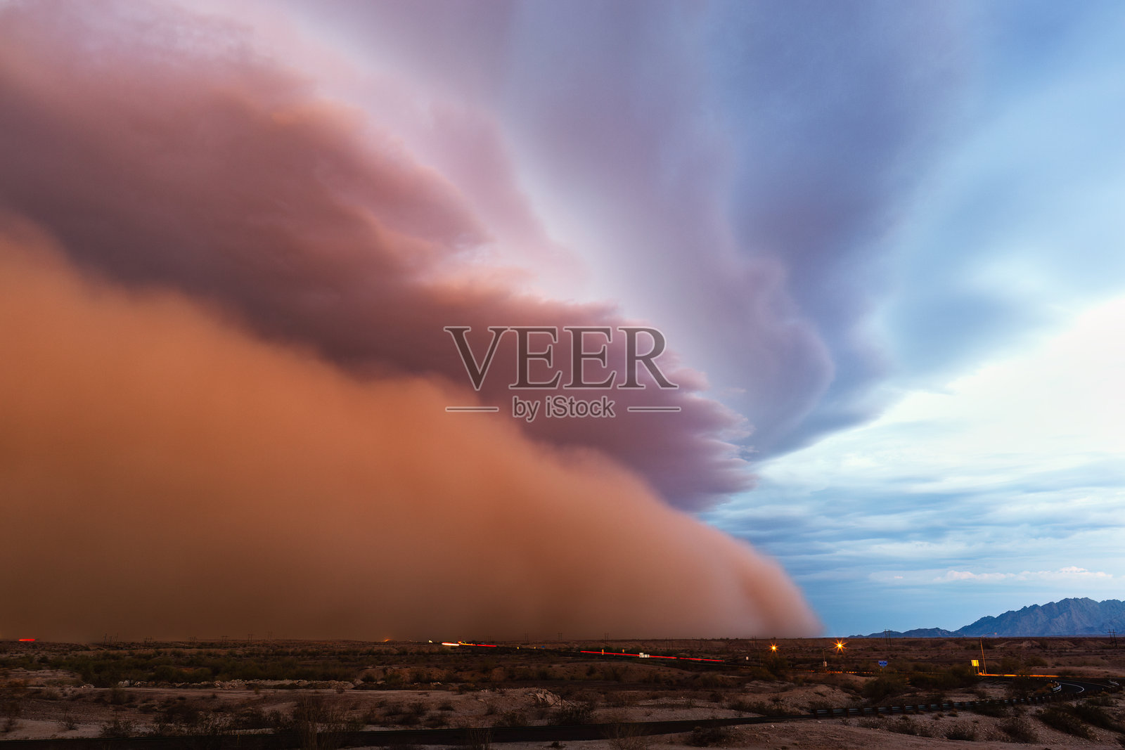 亚利桑那沙漠中的哈布风沙暴照片摄影图片