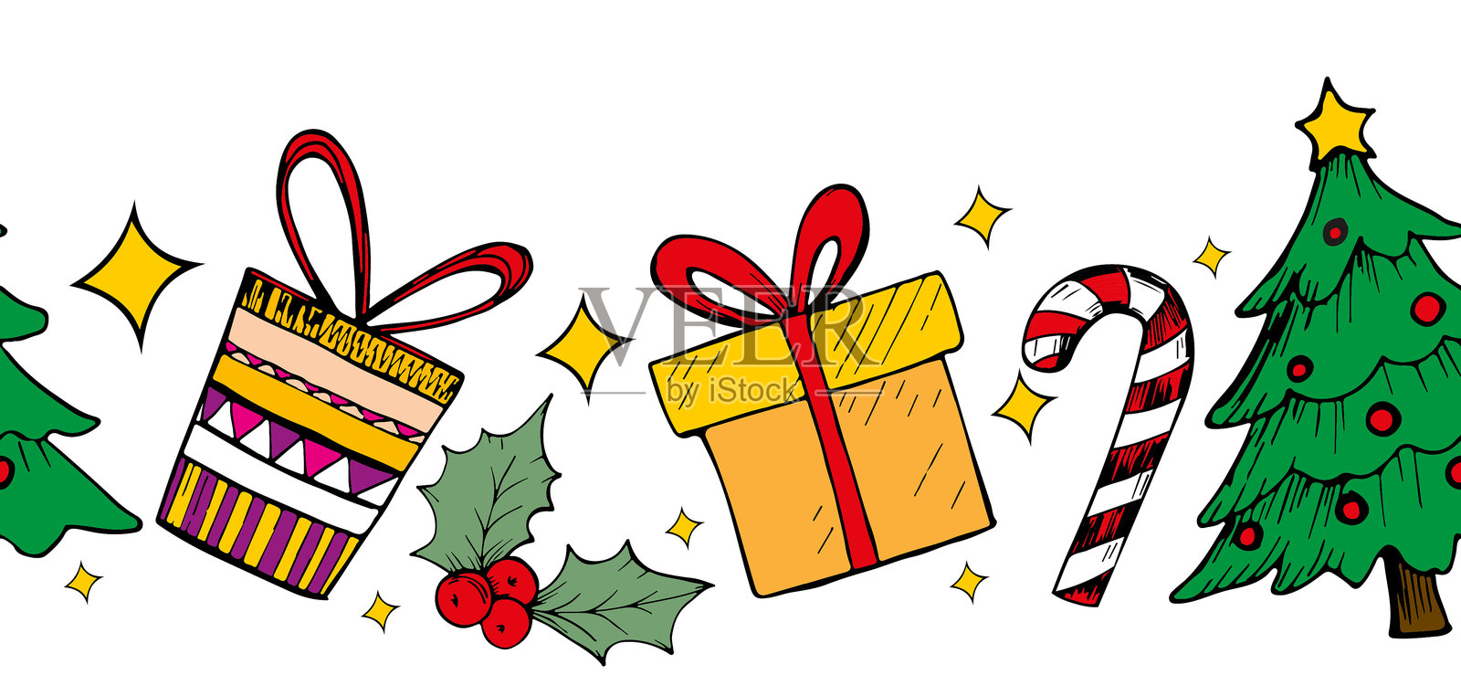 圣诞节矢量边框插图插画图片素材