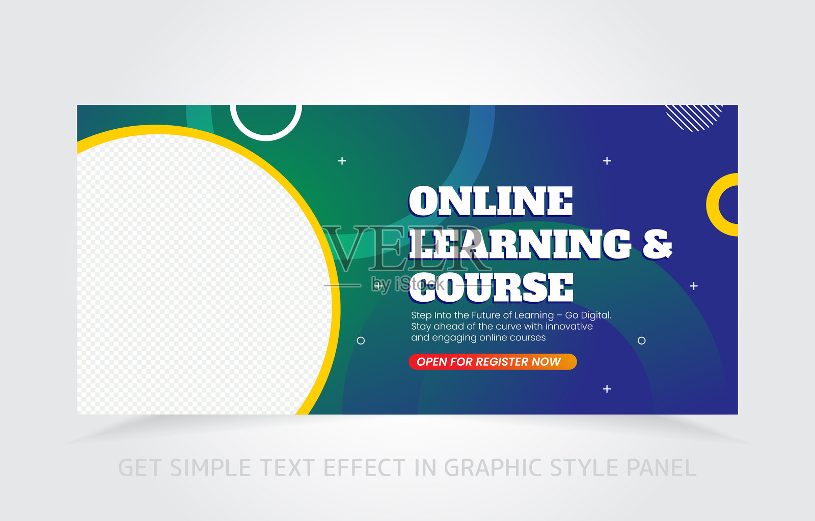 数字教育网站及其他用途的横幅设计插画图片素材