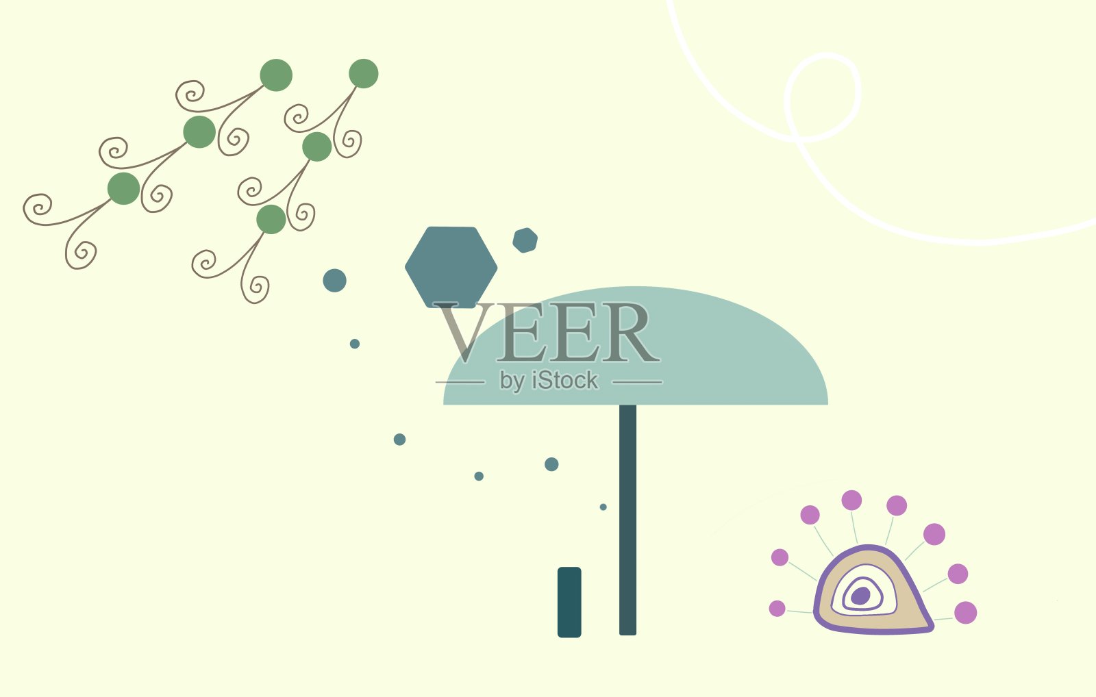 绿色伞背景艺术插画图片素材