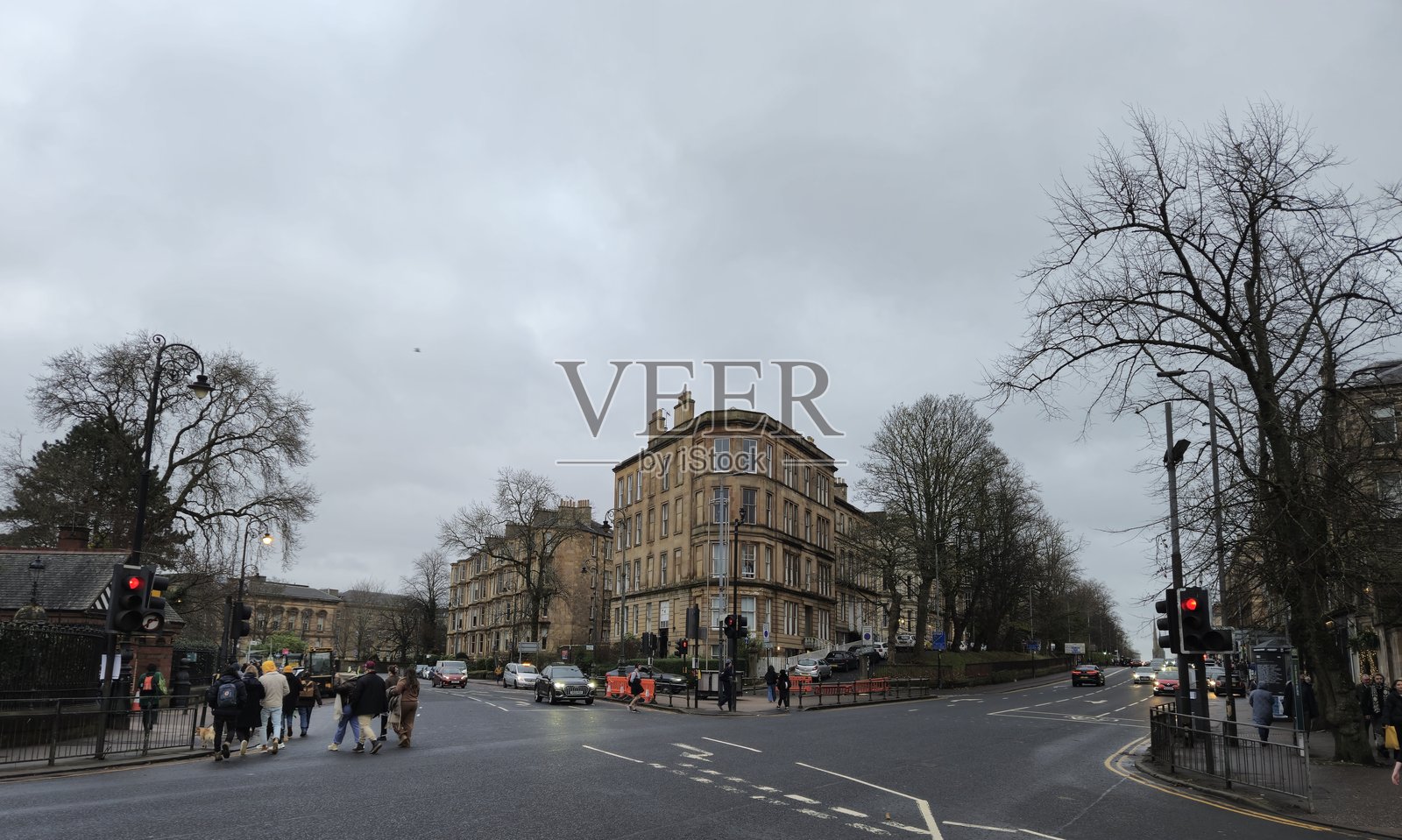 苏格兰英国格拉斯哥西区的街景照片摄影图片